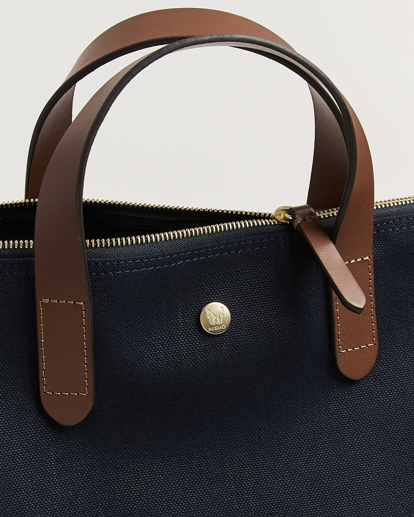 Herren | Taschen | Mismo | M/S Canvas Shopper Deep Sea Blue/Cuoio