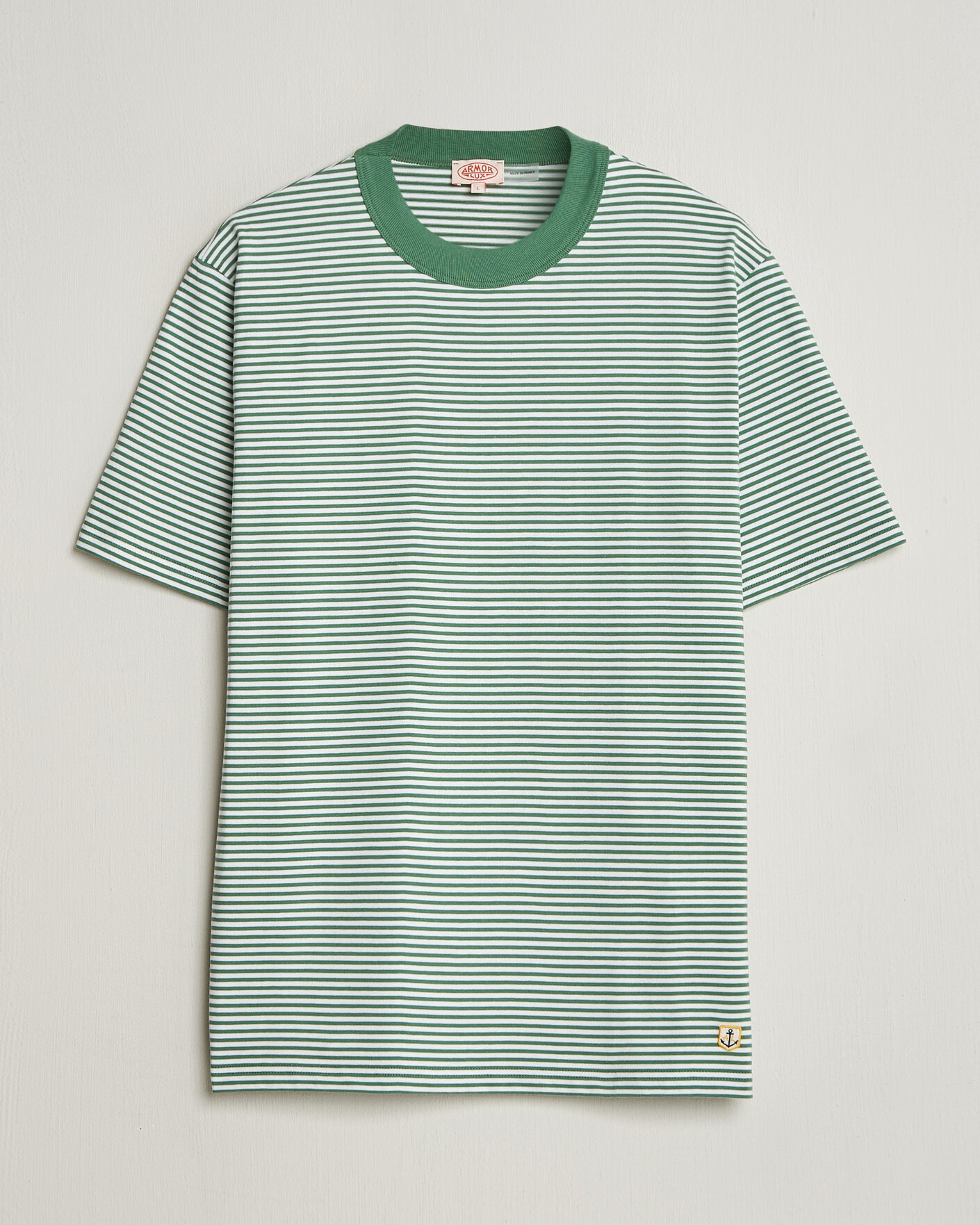 Herren | T-Shirts | Armor-lux | Callac Héritage Stripe T-Shirt Ivy/Blanc