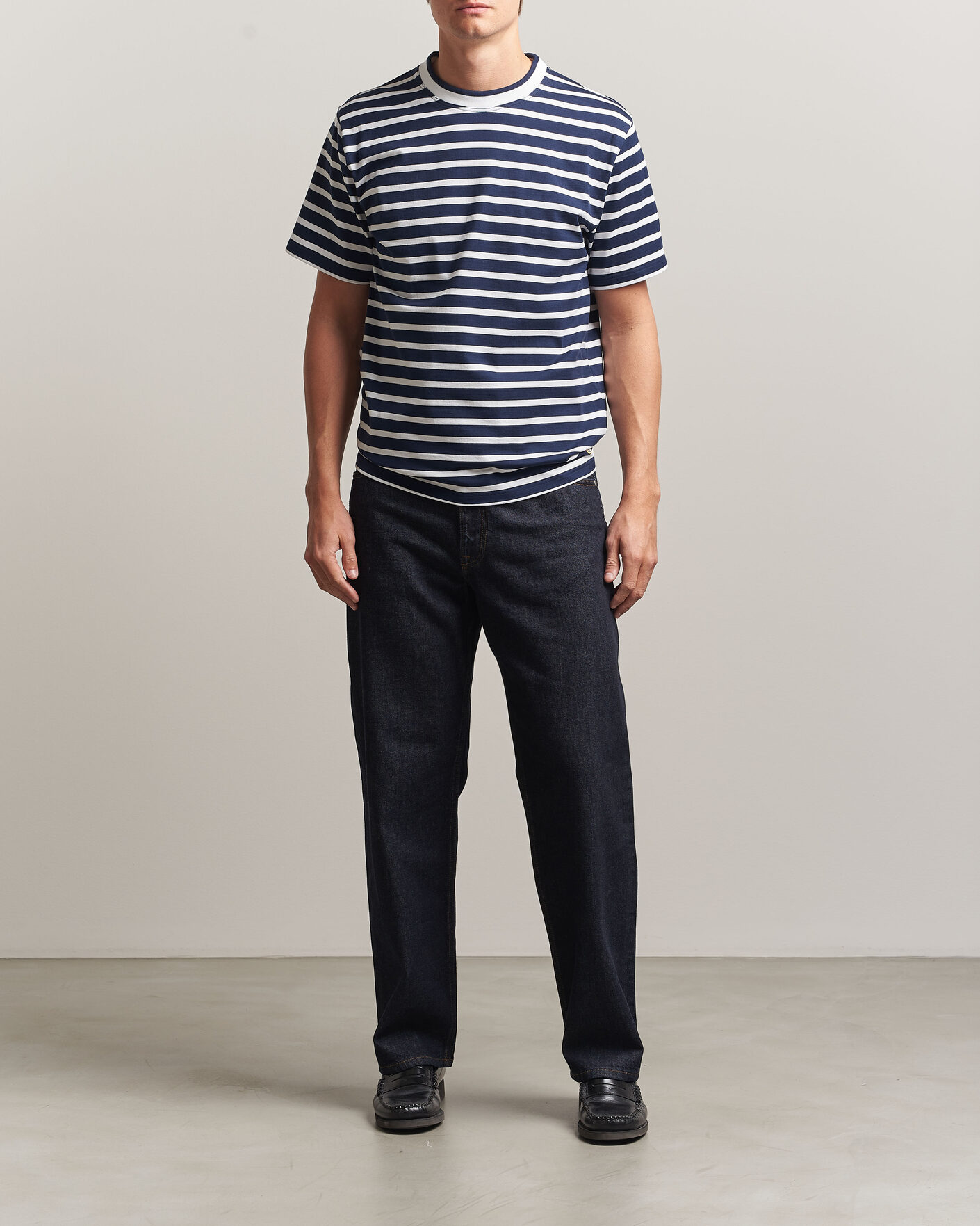Herren | T-Shirts | Armor-lux | Heritage Callac Stripe T-Shirt Marine/Blanc