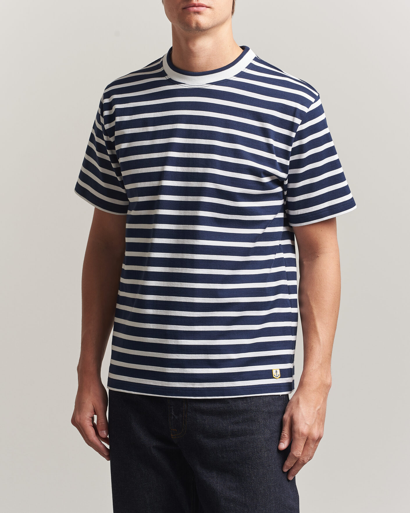 Herren | T-Shirts | Armor-lux | Heritage Callac Stripe T-Shirt Marine/Blanc