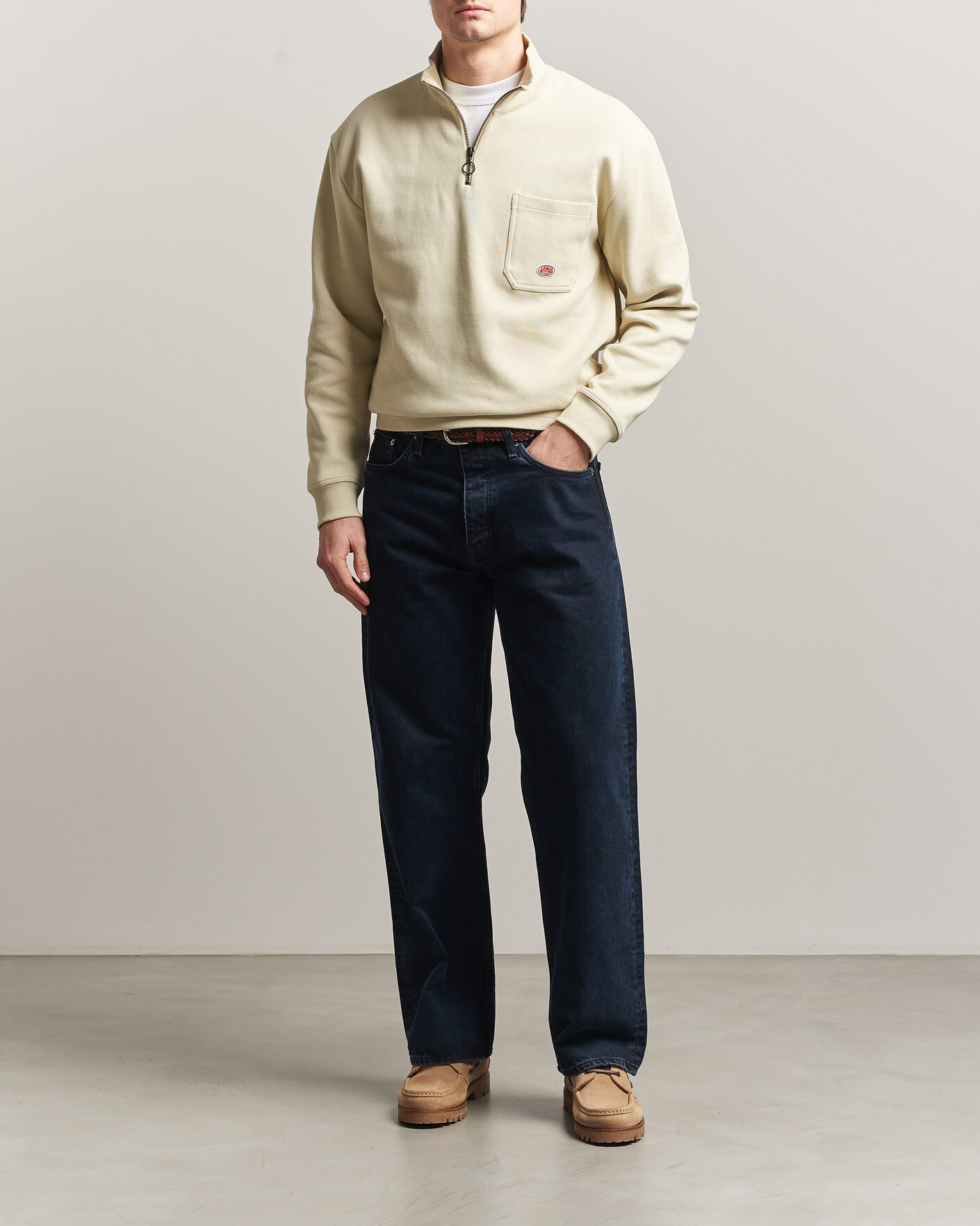 Herren | Pullover | Armor-lux | Camionneur Cotton Half Zip Sweater Gravel