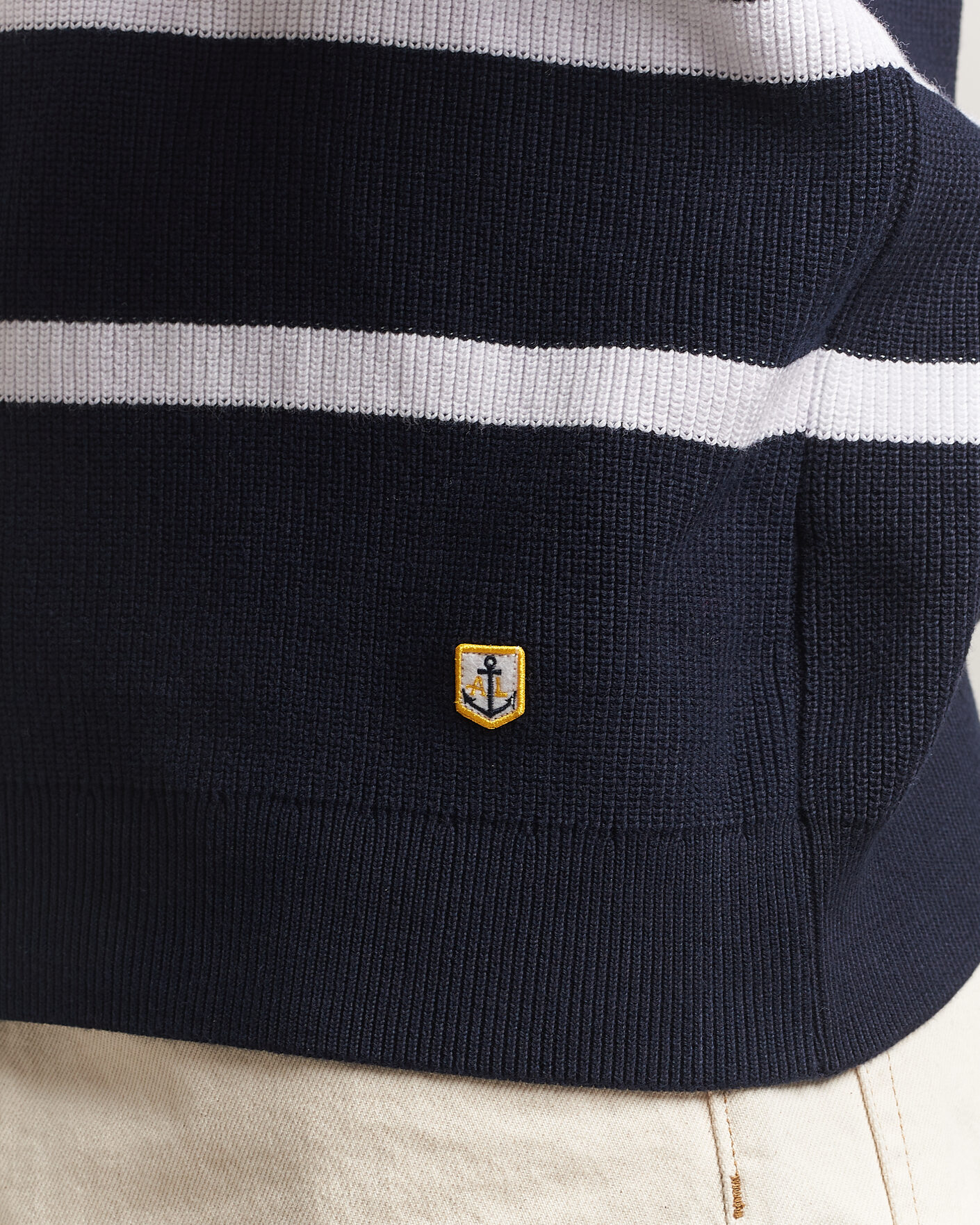 Herren | Pullover | Armor-lux | Heritage Knitted Polo Marine/Blanc