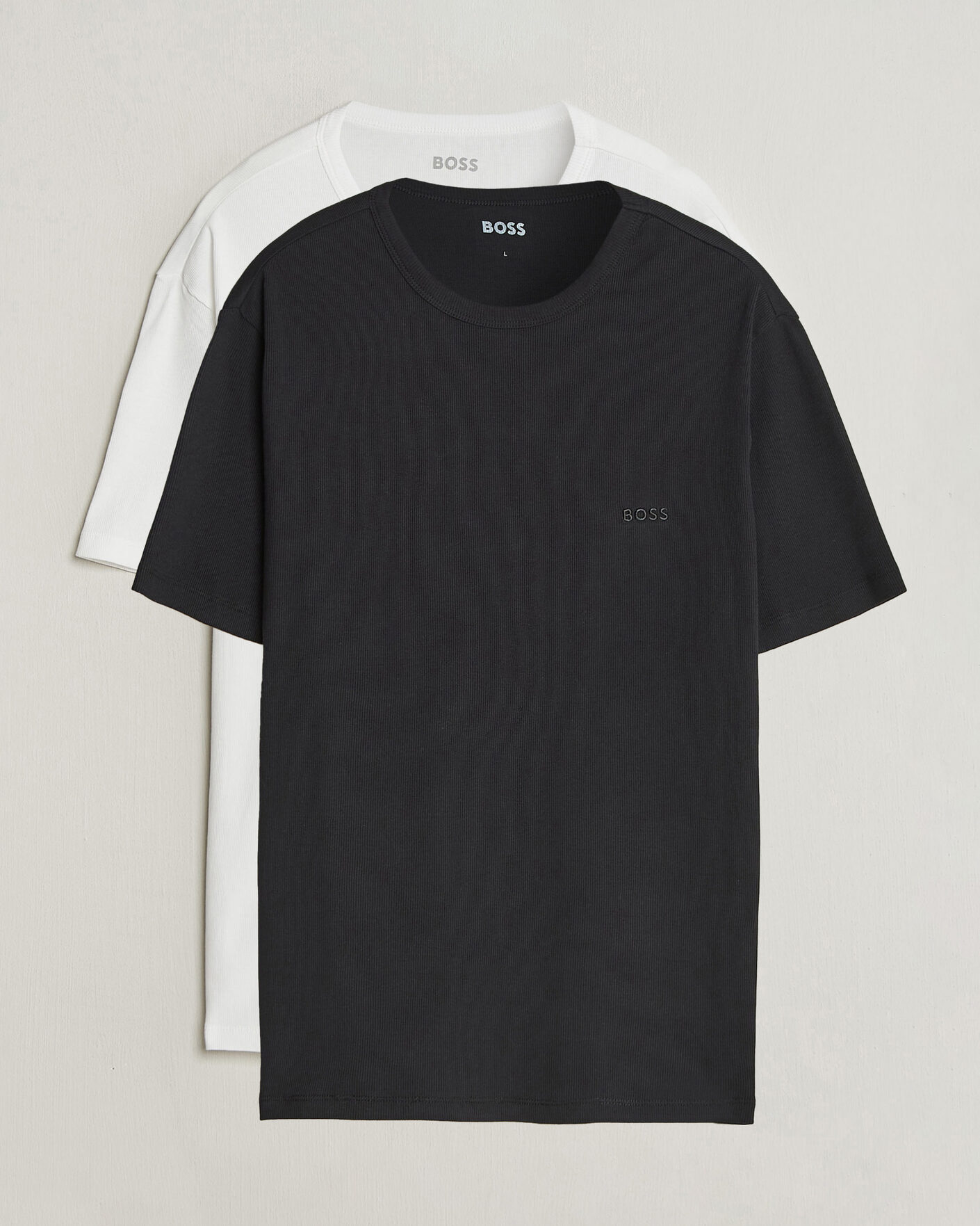 Herren | T-Shirts | BOSS BLACK | 2-Pack Ribbed T-Shirt White/Black