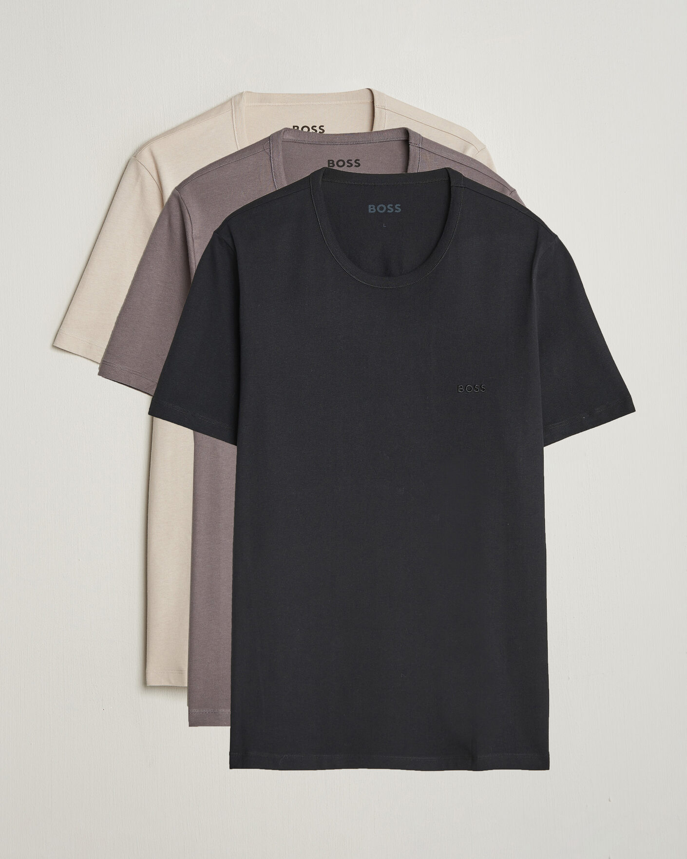 Herren | T-Shirts | BOSS BLACK | 3-Pack Crew Neck T-Shirt Grey/Beige/Black