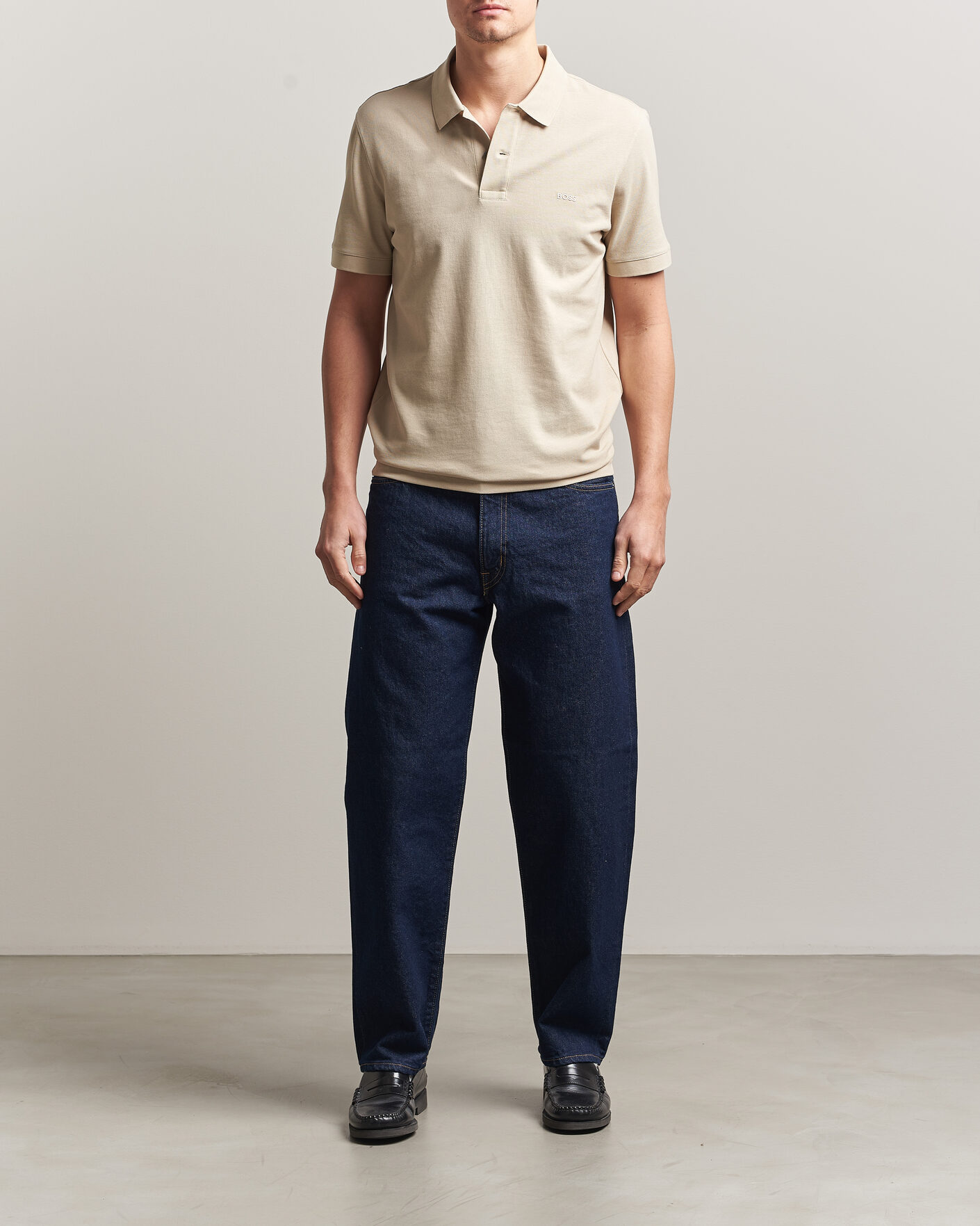 Herren | Poloshirts | BOSS BLACK | Pallas Polo Open Beige