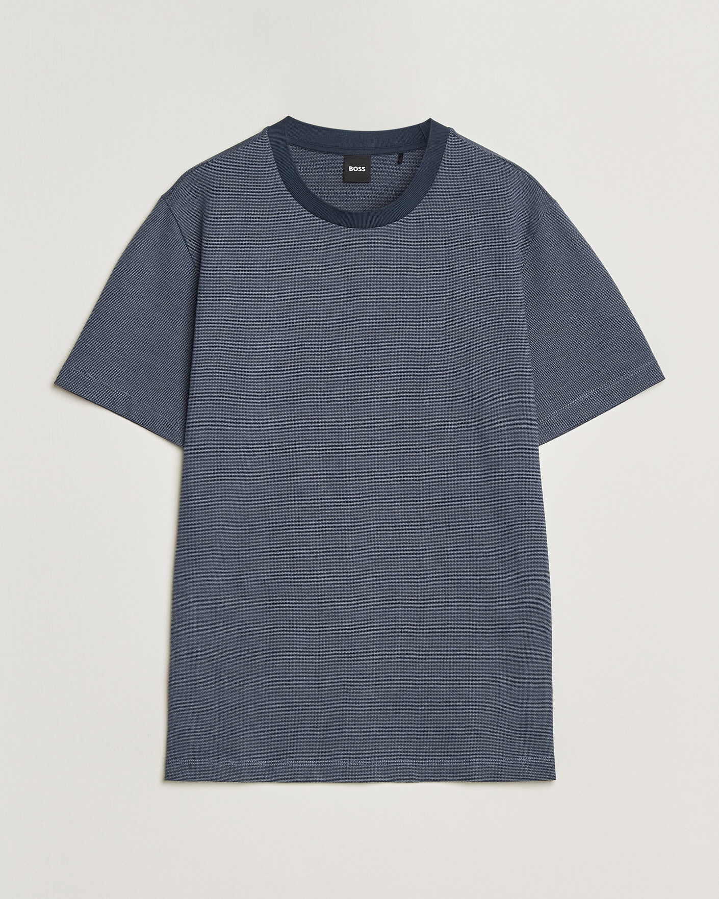 Herren | T-Shirts | BOSS BLACK | Thompson Structured T-Shirt Dark Blue
