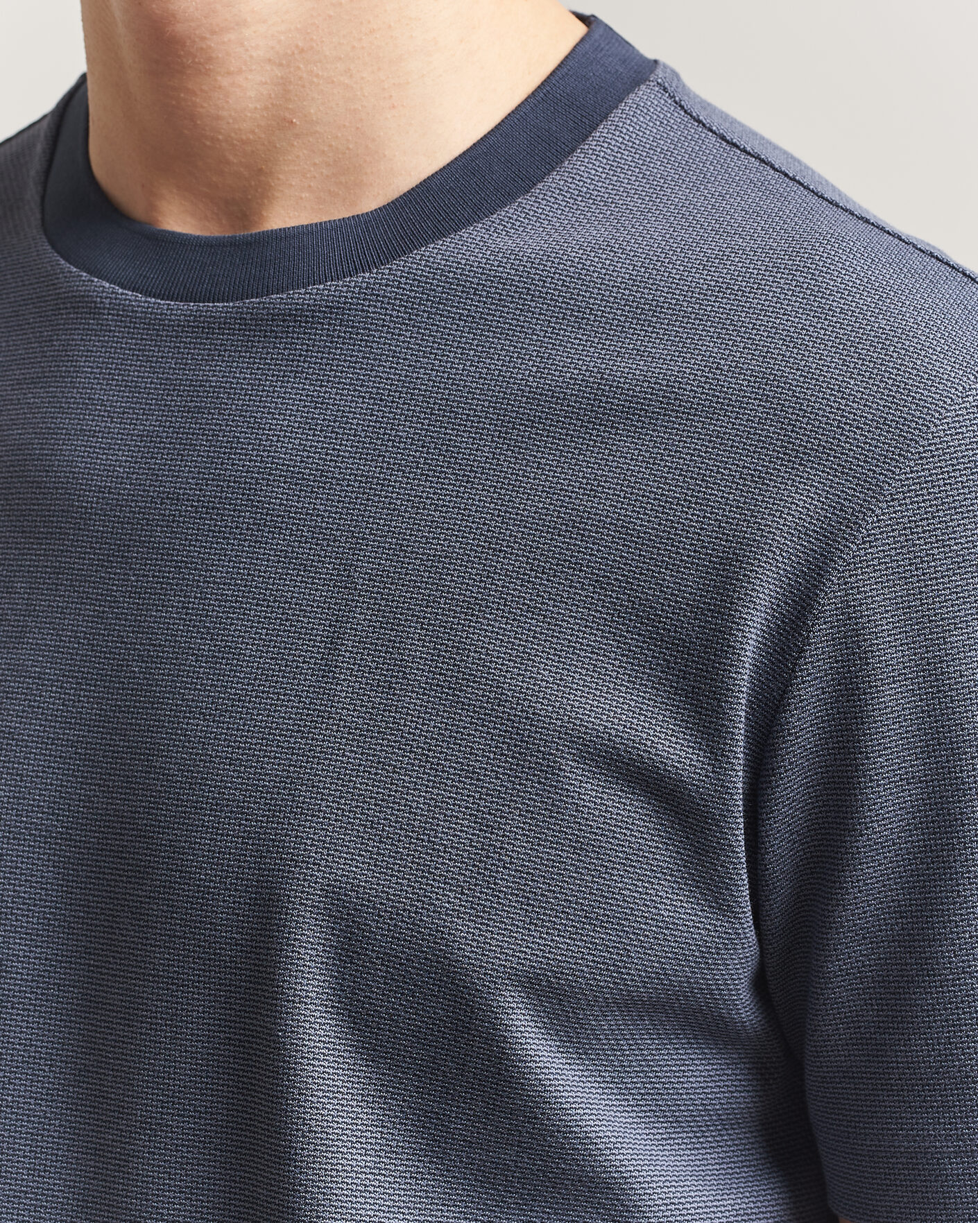 Herren | T-Shirts | BOSS BLACK | Thompson Structured T-Shirt Dark Blue