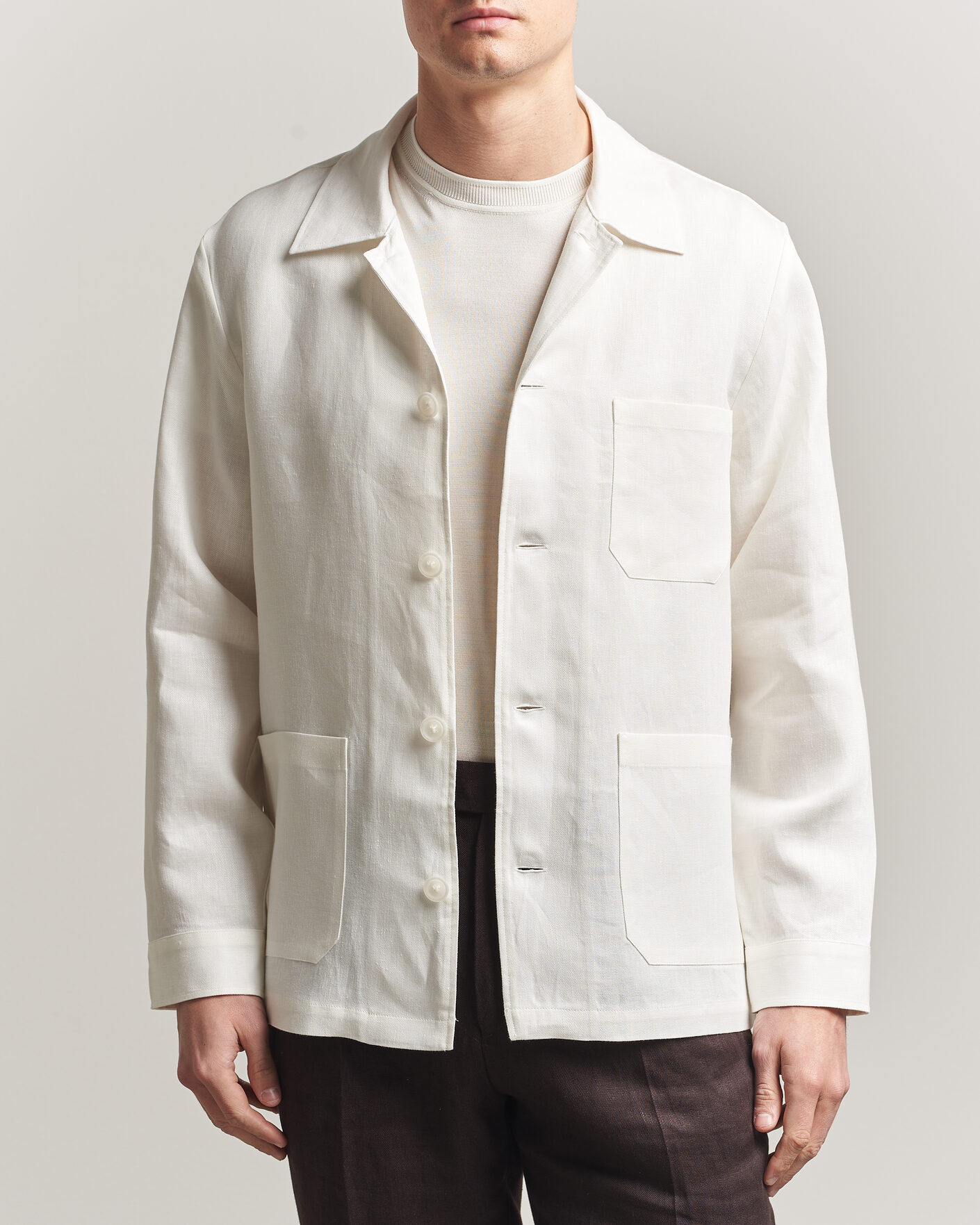 Herren | Hemden | BOSS BLACK | Cai Linen Overshirt White