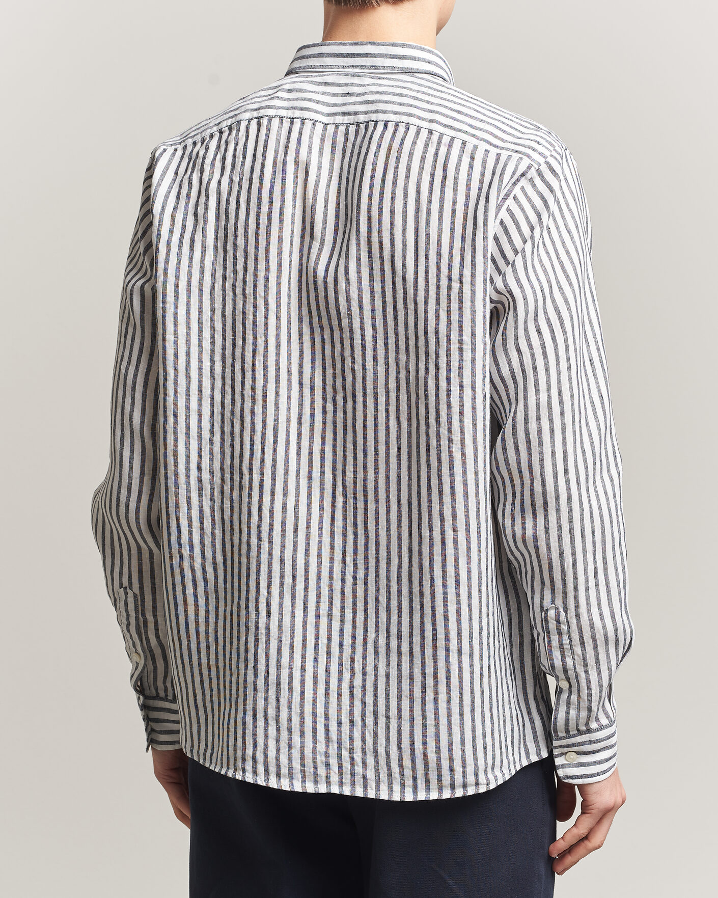 Herren | Hemden | BOSS BLACK | Liam Striped Linen Shirt Dark Blue