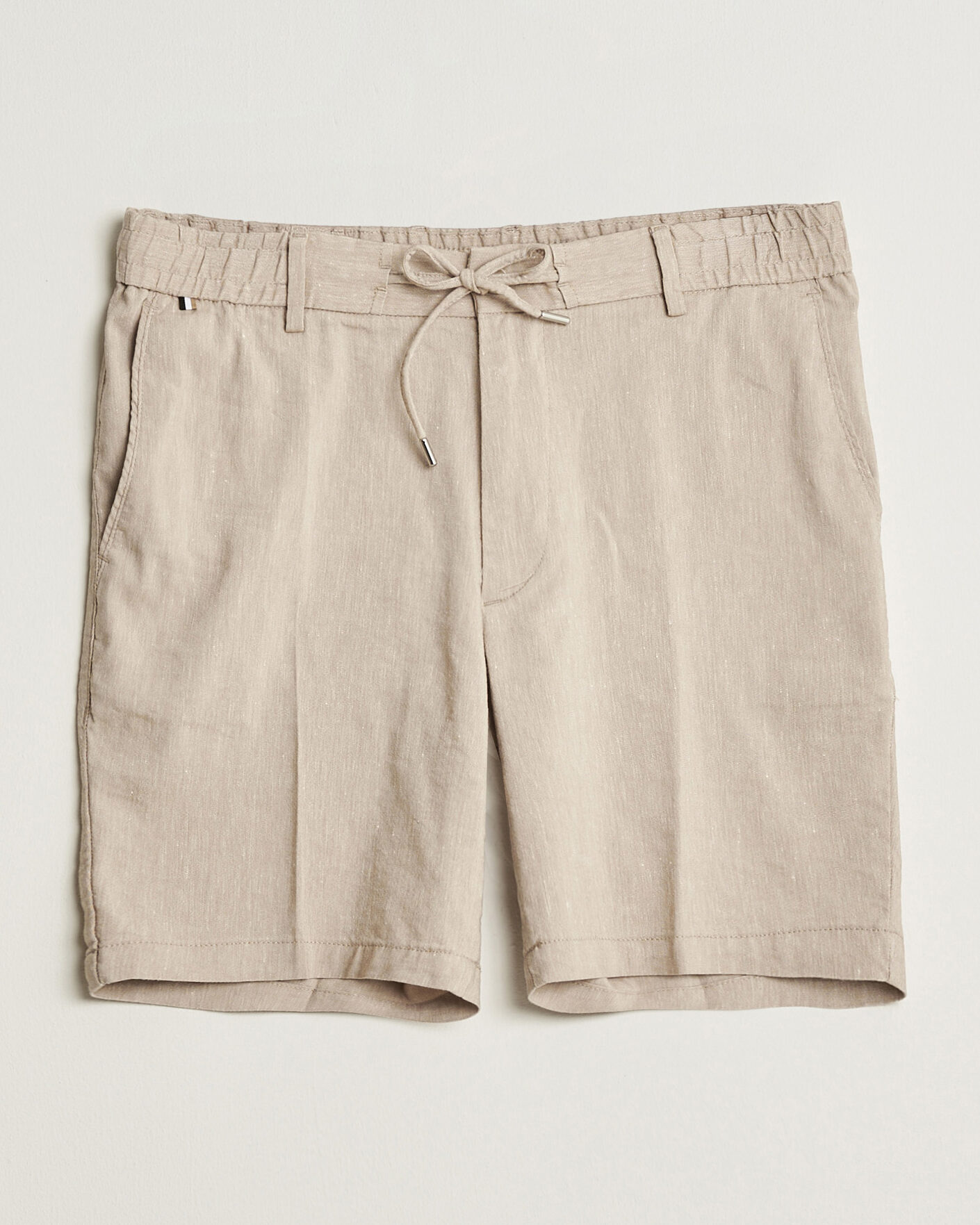 Herren | Shorts | BOSS BLACK | Kane Linen Drawstring Shorts Open Beige