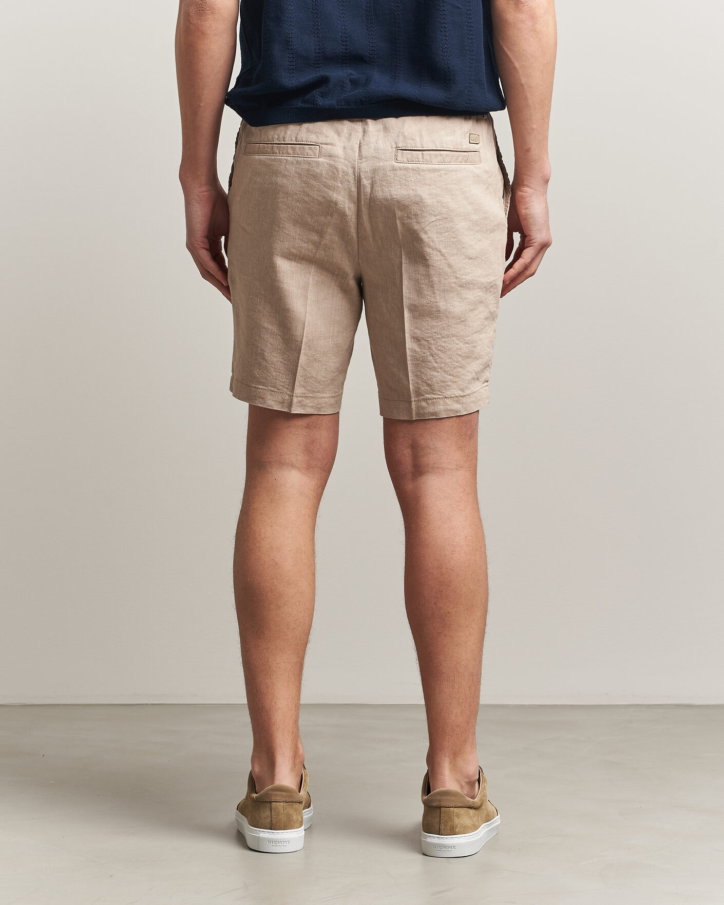 Herren | Shorts | BOSS BLACK | Kane Linen Drawstring Shorts Open Beige