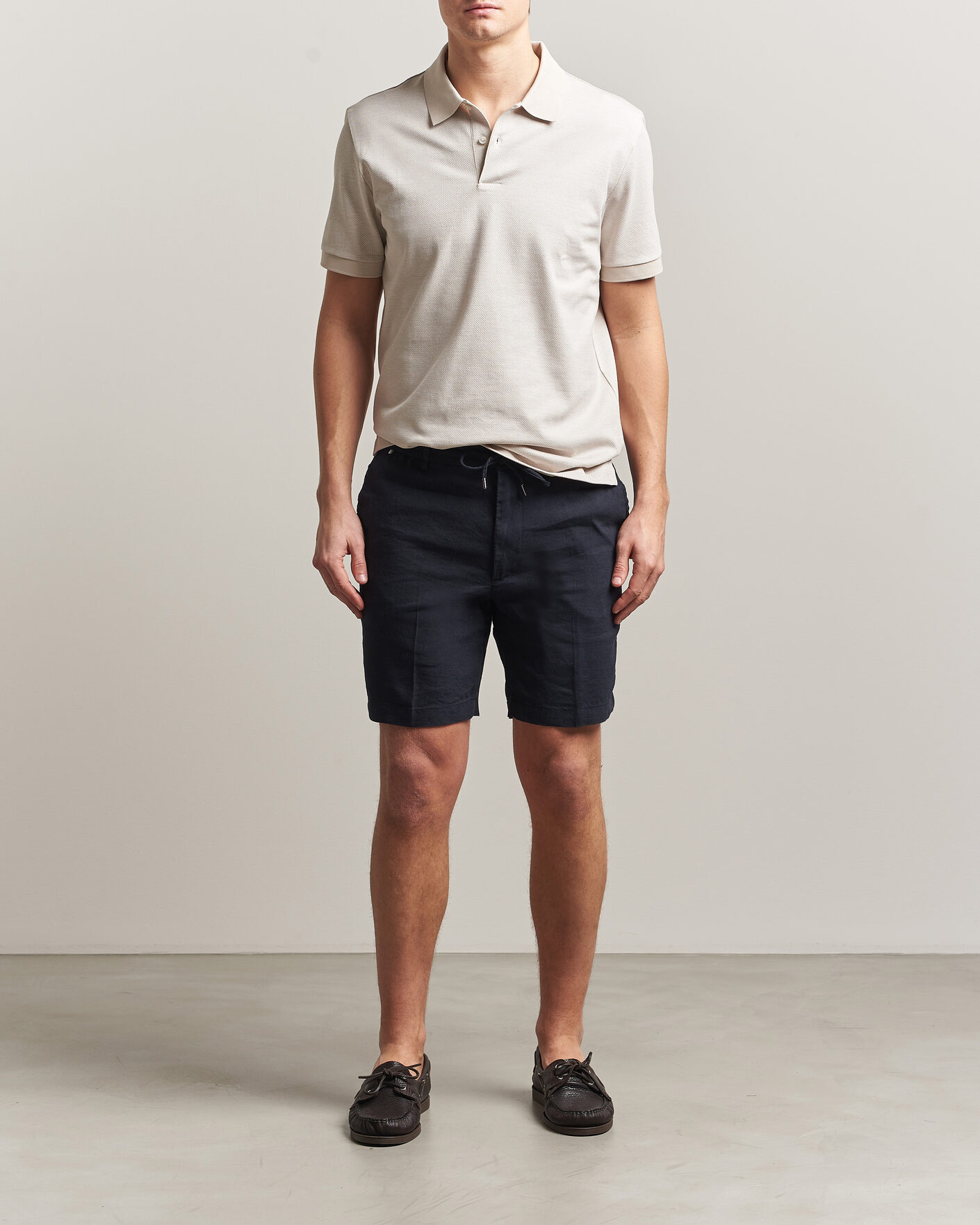 Herren | Shorts | BOSS BLACK | Kane Linen Drawstring Shorts Dark Blue