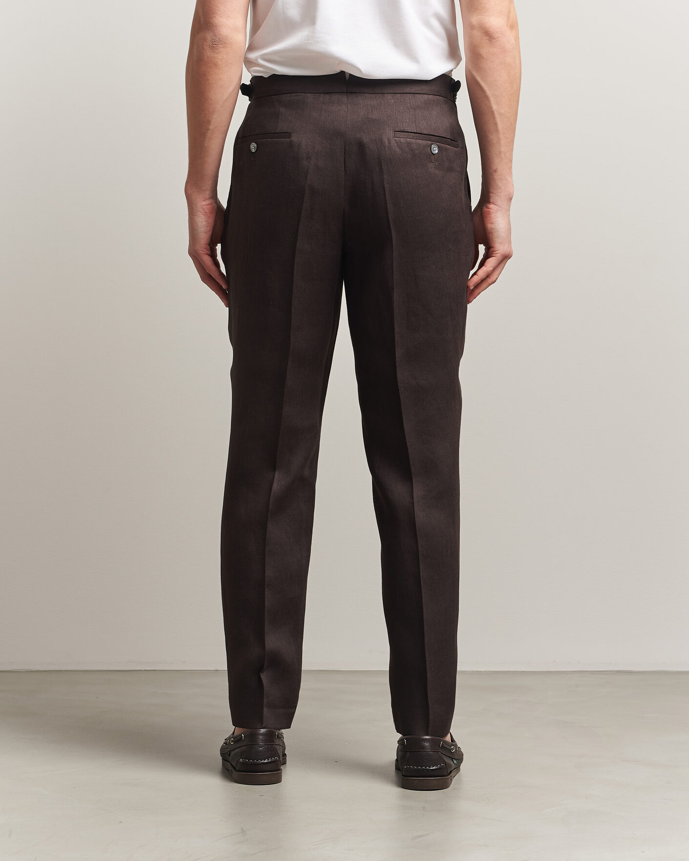 Herren | Hosen | BOSS BLACK | Perino Linen Suit Trousers Dark Brown