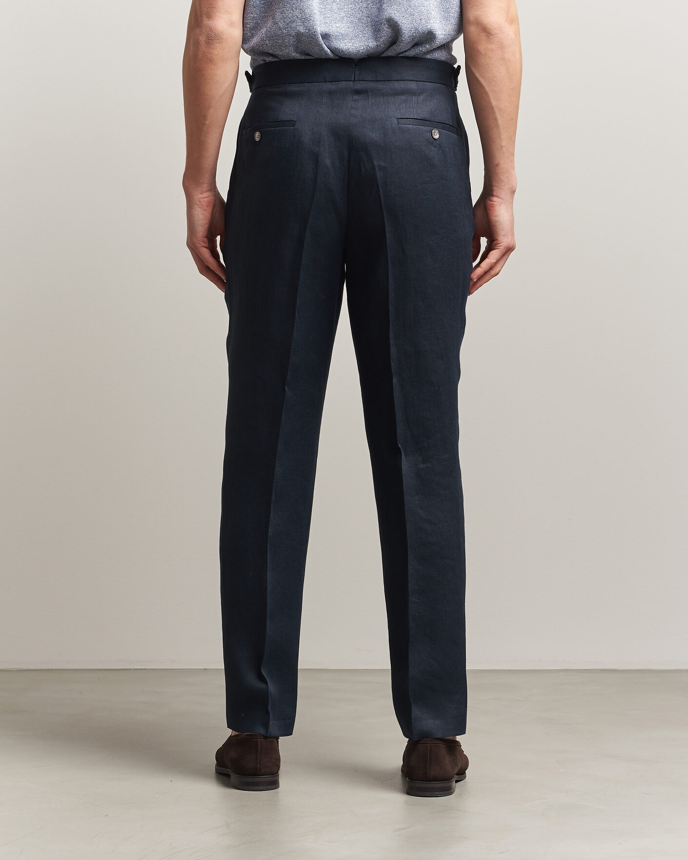 Herren | Hosen | BOSS BLACK | Perino Linen Suit Trousers Dark Blue