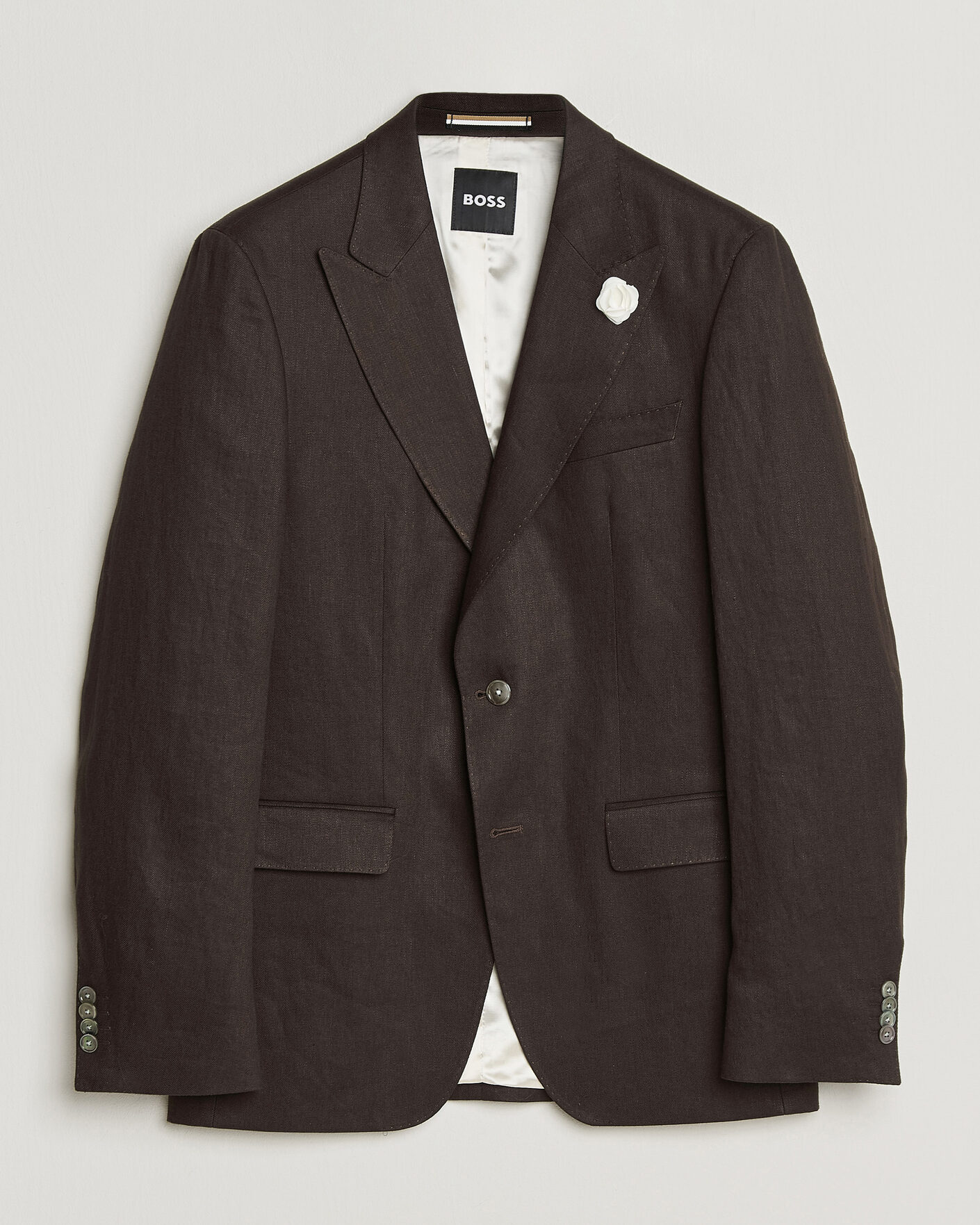 Herren | Sakkos | BOSS BLACK | Hutson Linen Suit Blazer Dark Brown