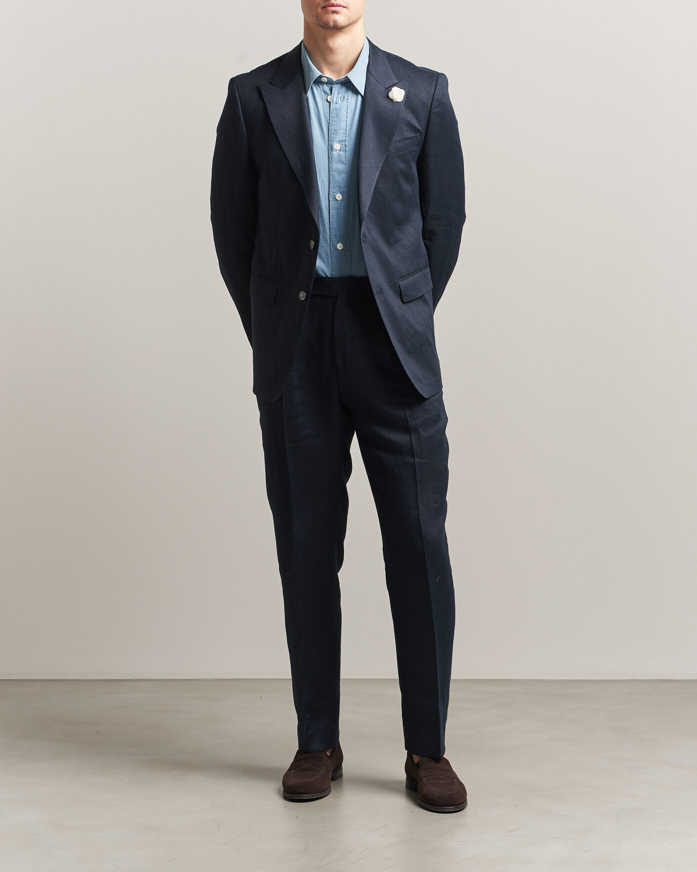 Herren | Sakkos | BOSS BLACK | Hutson Linen Suit Blazer Dark Blue