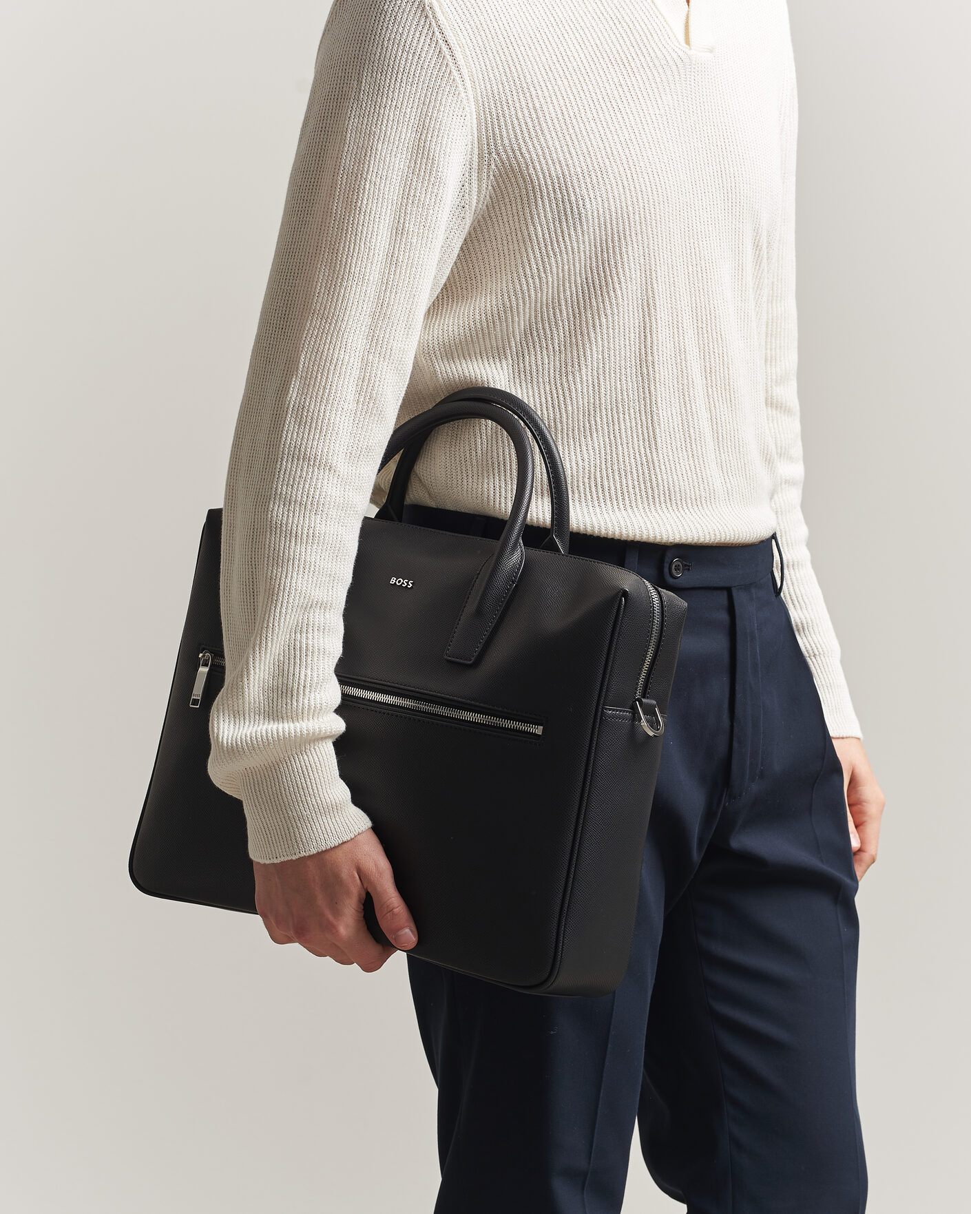 Herren | Taschen | BOSS BLACK | Daxter Leather Briefcase Black