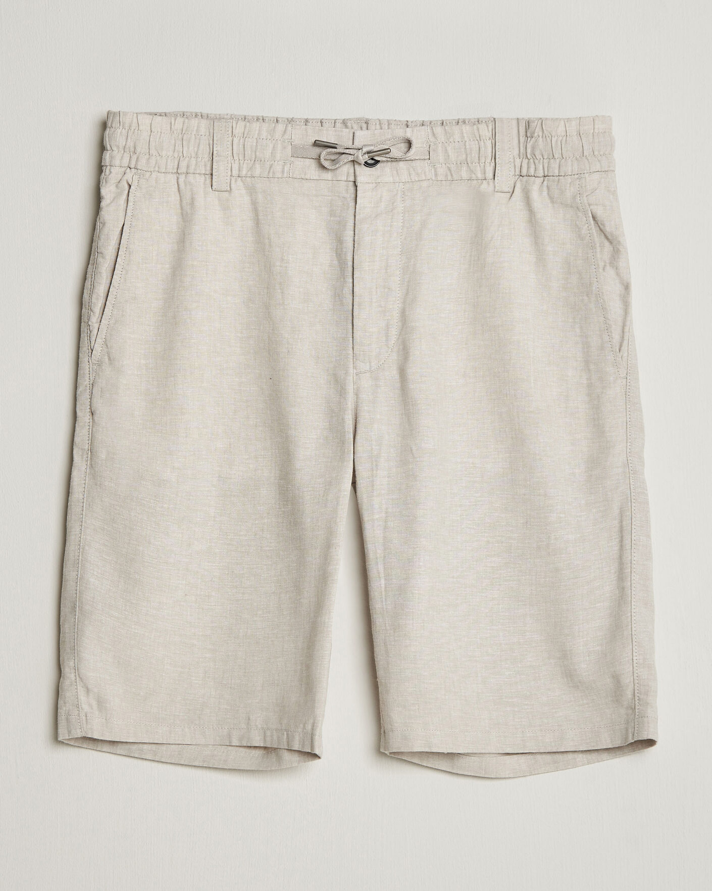 Herren | Shorts | BOSS ORANGE | Tapered Linen Drawstring Shorts Open Grey