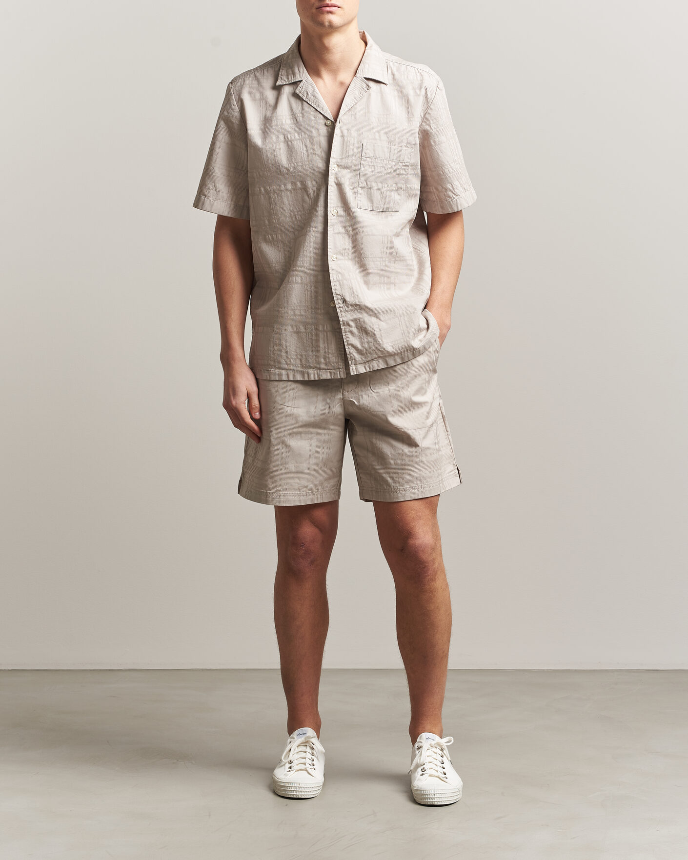 Herren | Shorts | BOSS ORANGE | Sandrew Cotton Drawstring Shorts Open Grey