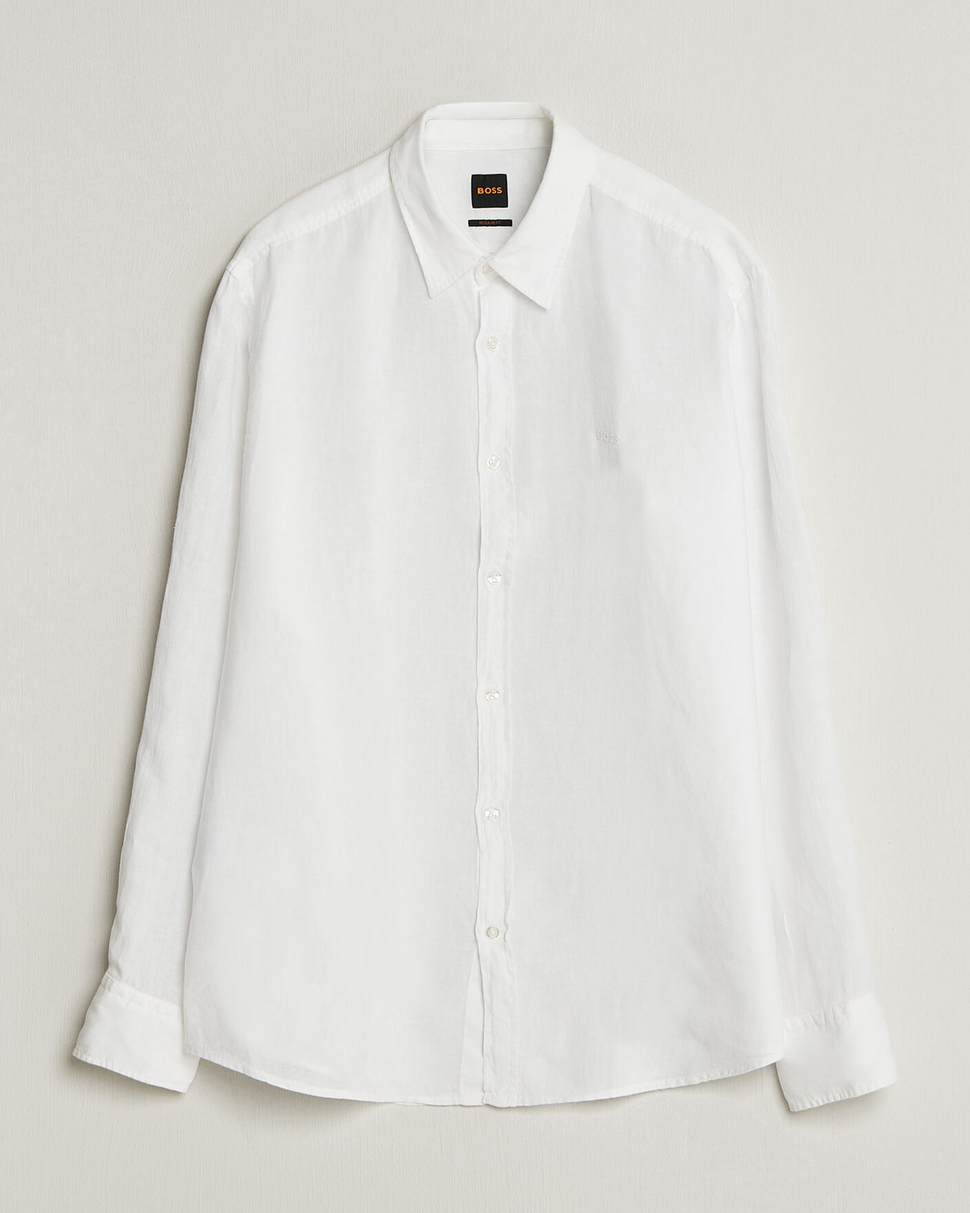 Herren | Hemden | BOSS ORANGE | Relegant Linen Shirt White