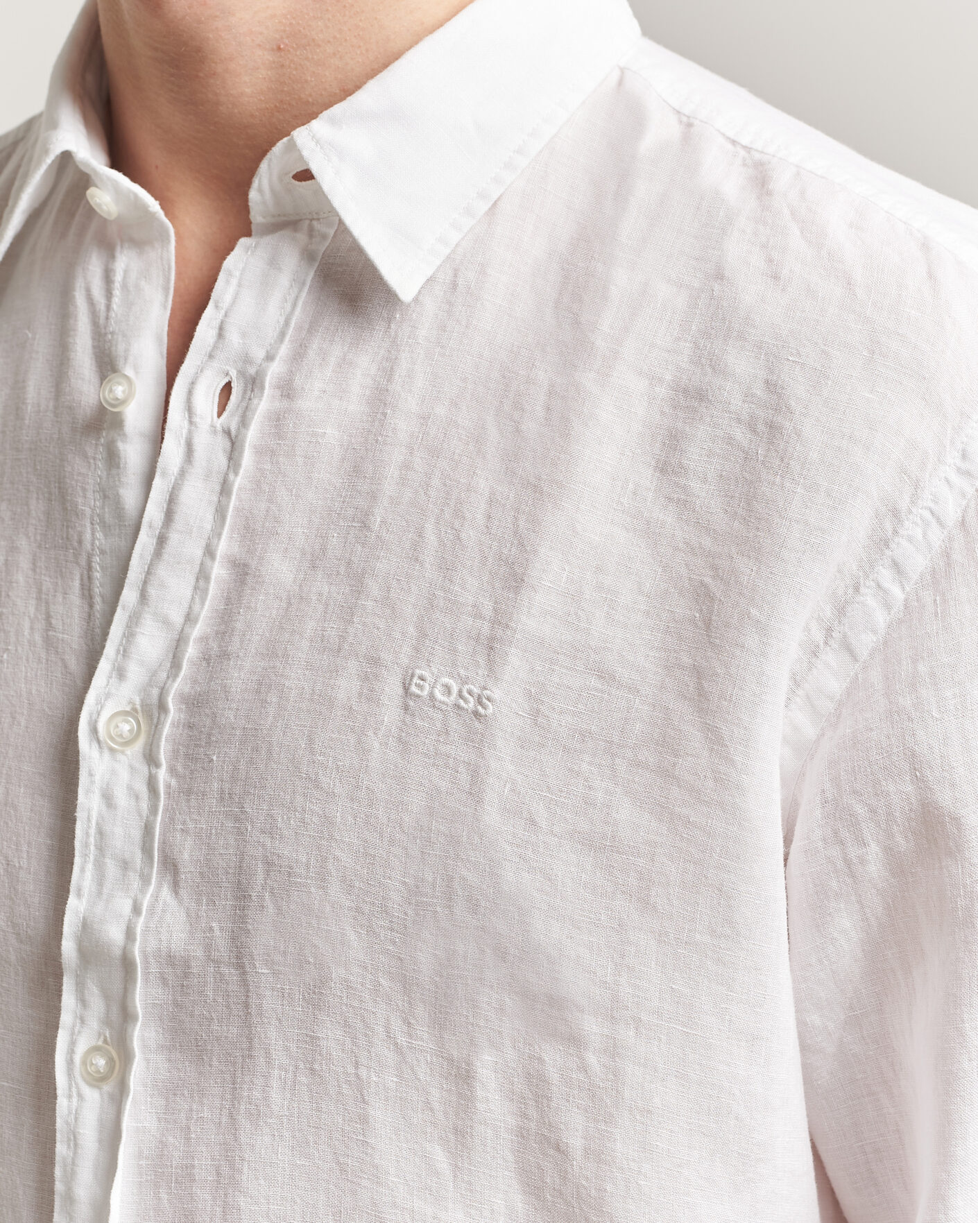 Herren | Hemden | BOSS ORANGE | Relegant Linen Shirt White