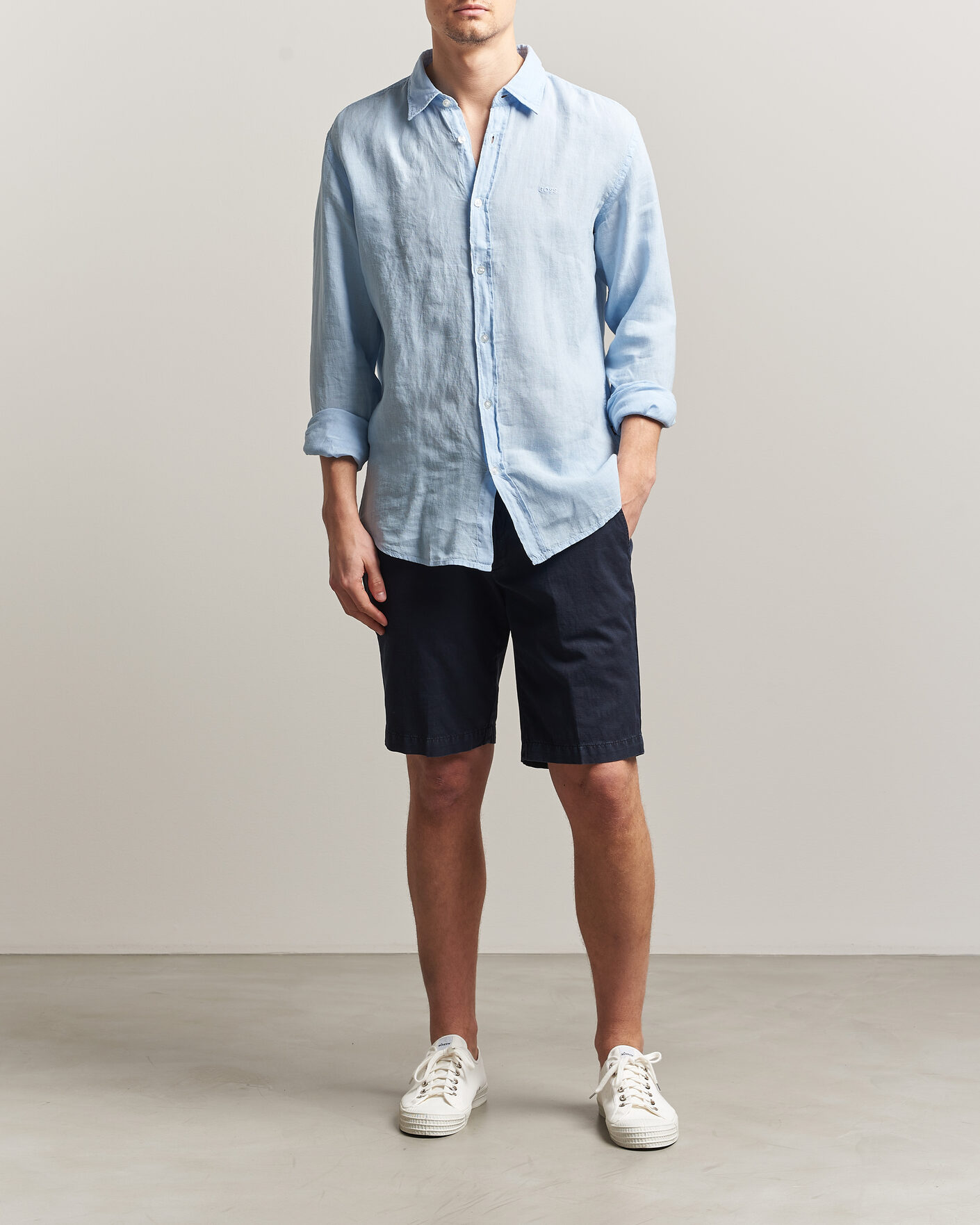 Herren | Hemden | BOSS ORANGE | Relegant Linen Shirt Light Blue