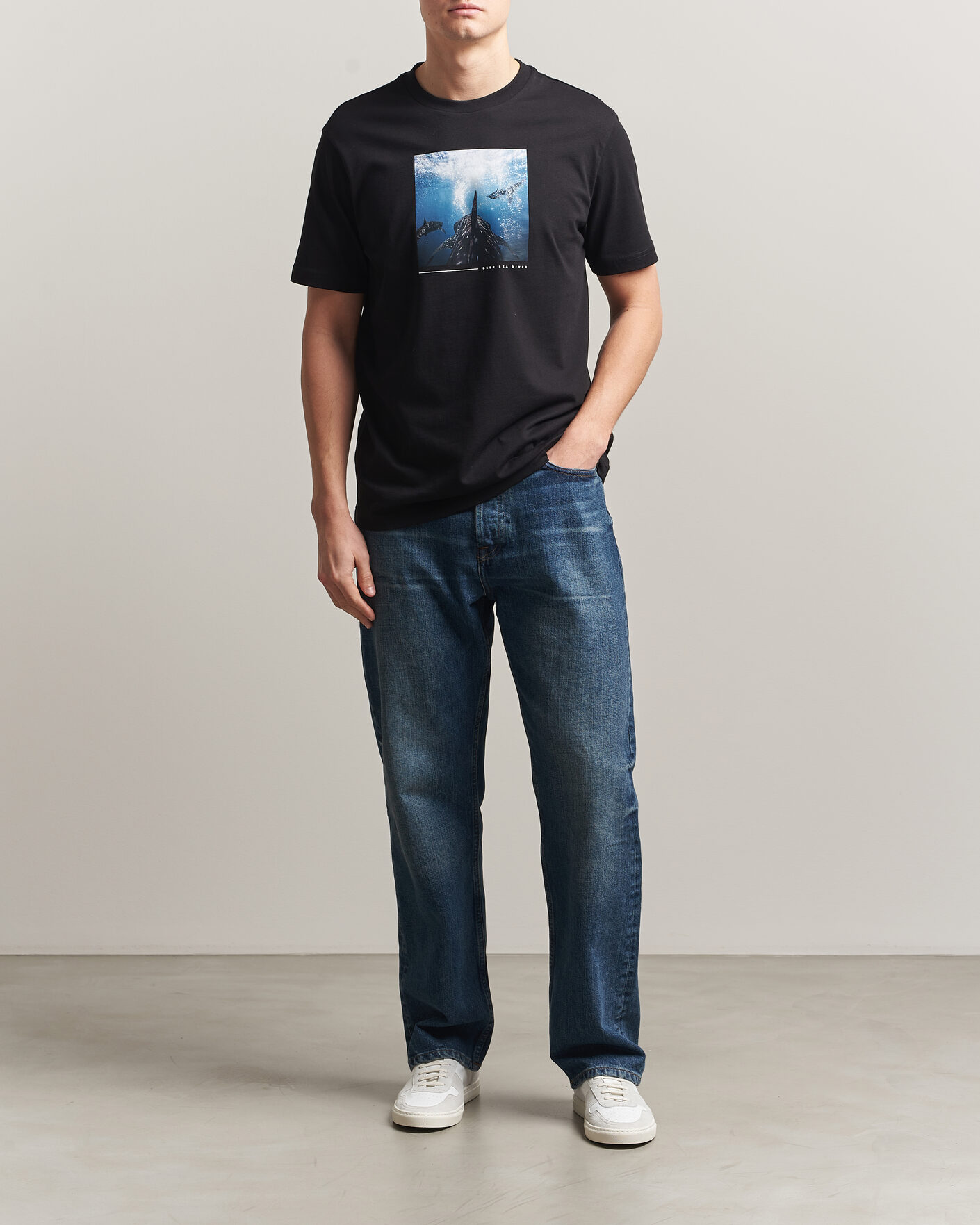 Herren | T-Shirts | BOSS ORANGE | Creature Printed Crew Neck T-Shirt Black