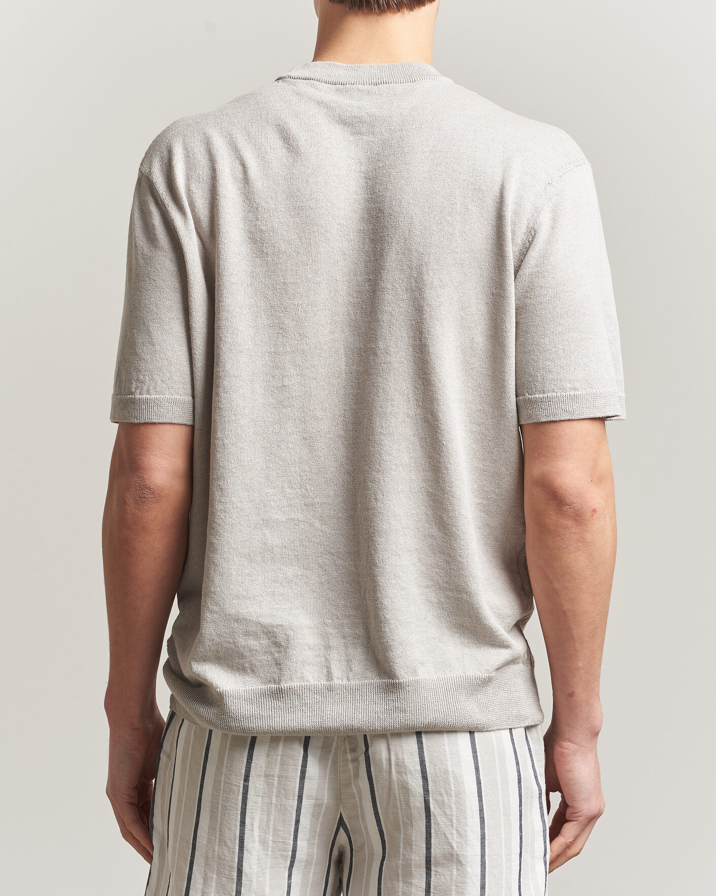 Herren | T-Shirts | BOSS ORANGE | Kajordino Linen/Cotton Knitted T-Shirt Beige