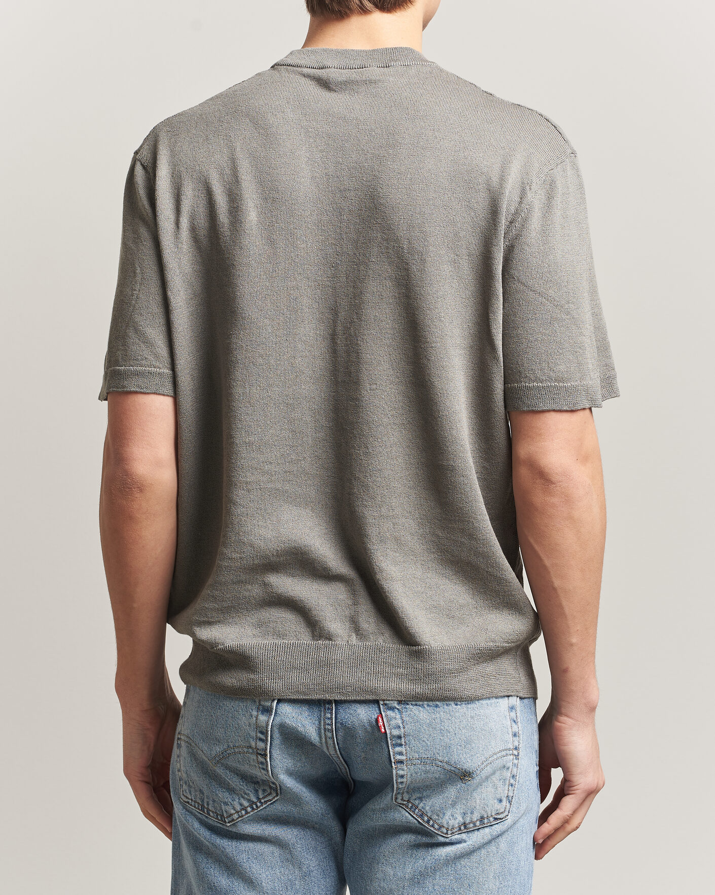 Herren | T-Shirts | BOSS ORANGE | Kajordino Linen/Cotton Knitted T-Shirt Green