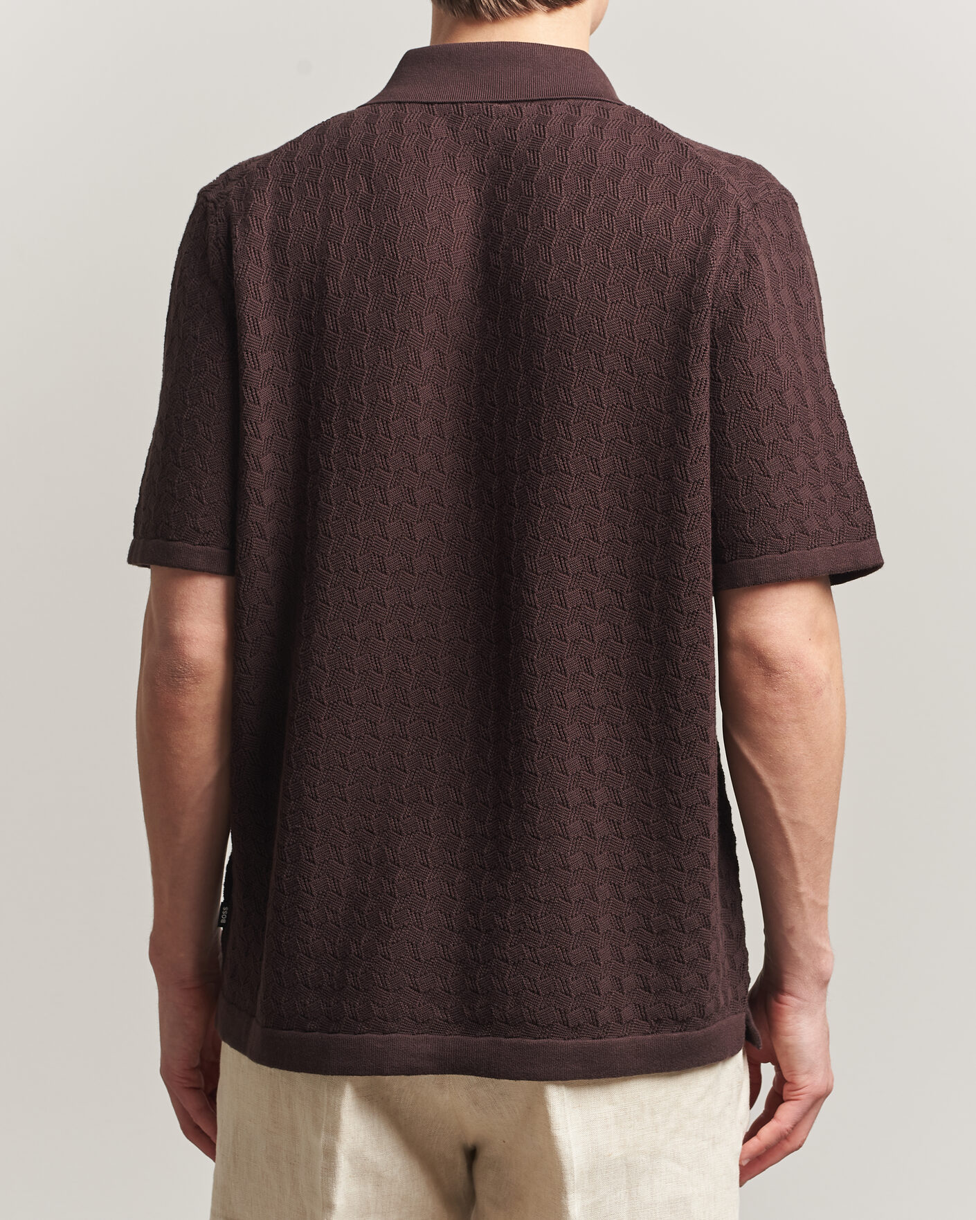 Herren | Hemden | BOSS BLACK | Nappo Knitted Short Sleeve Shirt Dark Brown