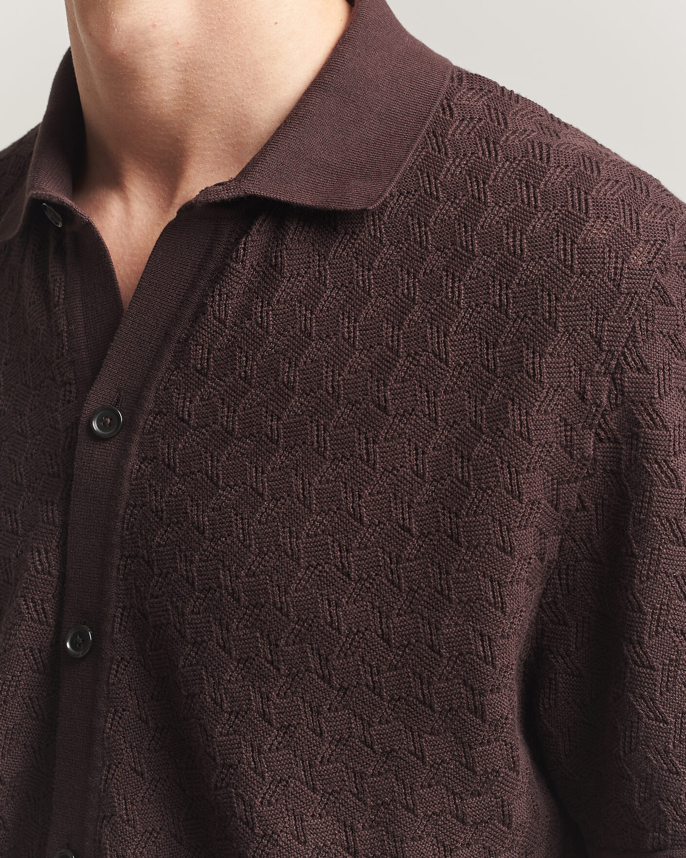 Herren | Hemden | BOSS BLACK | Nappo Knitted Short Sleeve Shirt Dark Brown