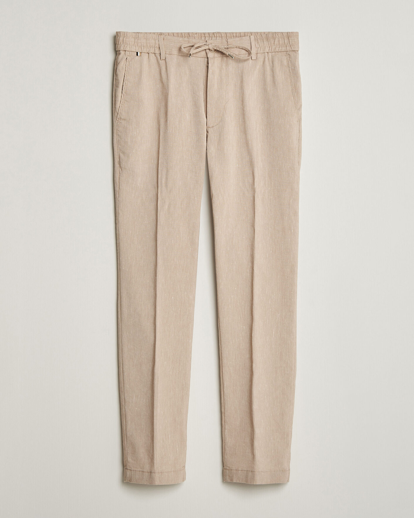 Herren | Hosen | BOSS BLACK | Kane Linen Drawstring Trousers Open Beige