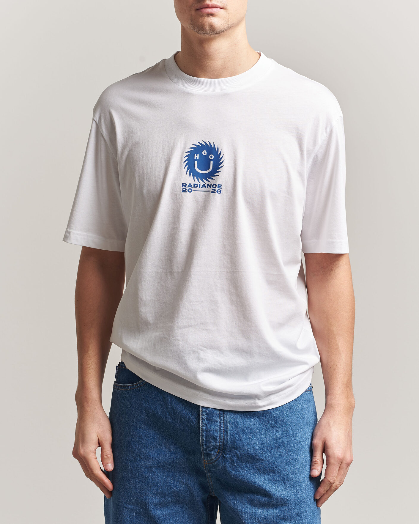 Herren | T-Shirts | HUGO | Nunarix Printed Crew Neck T-Shirt White