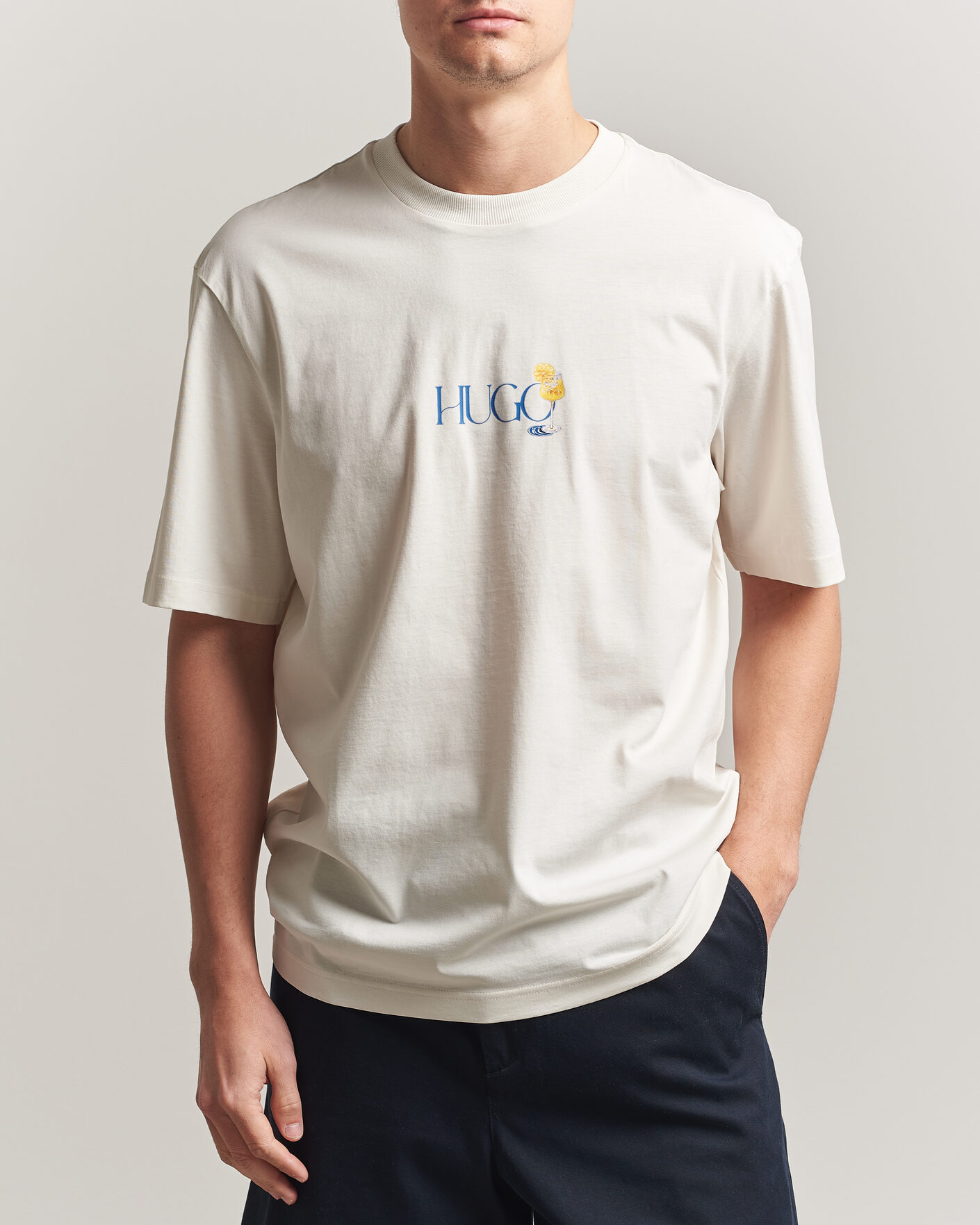 Herren | T-Shirts | HUGO | Nulaxo Printed Crew Neck T-Shirt Open White