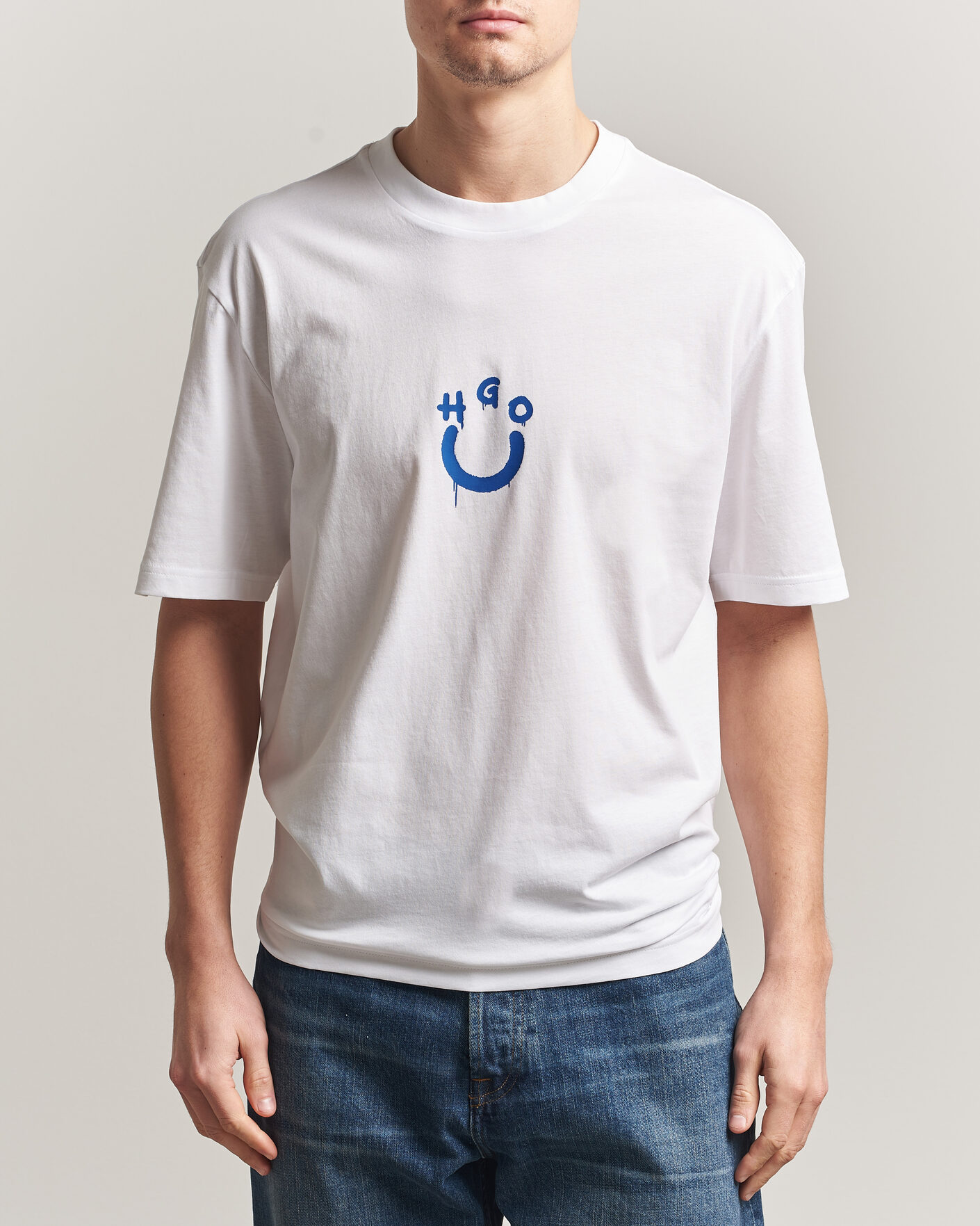 Herren | T-Shirts | HUGO | Norizom Printed Crew Neck T-Shirt White