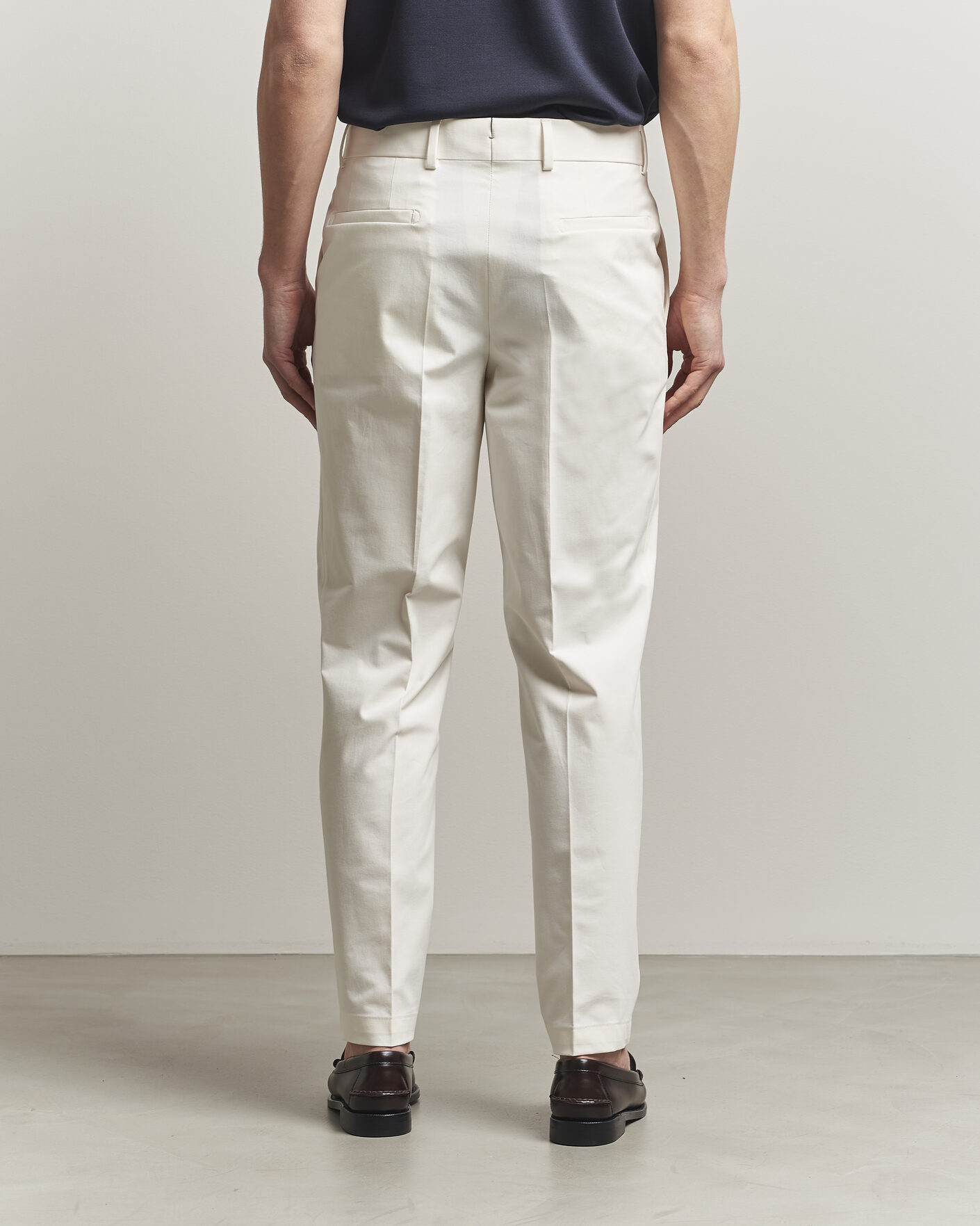 Herren | Hosen | BOSS CAMEL | Peet Cotton Pleated Trousers Open White