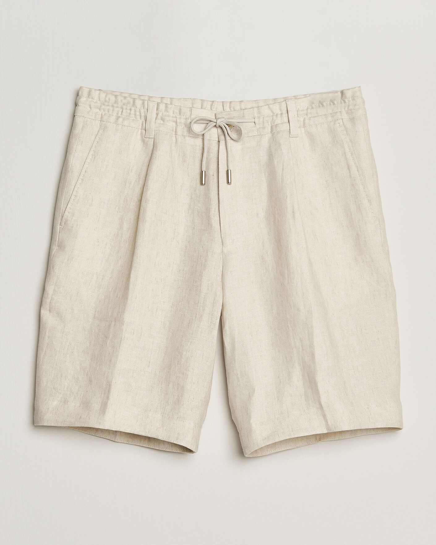 Herren | Shorts | BOSS CAMEL | Peet Linen Drawstring Shorts Open White