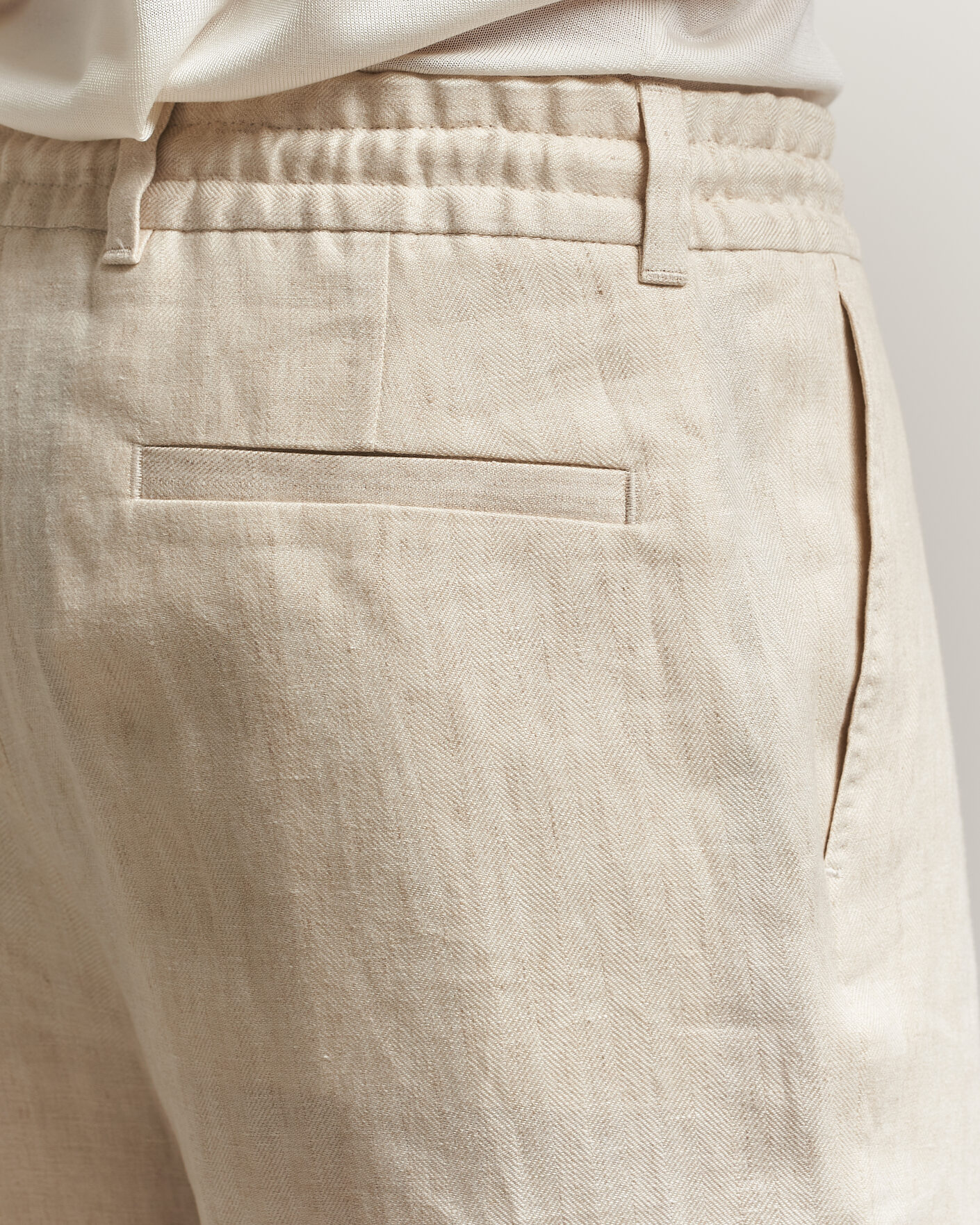 Herren | Shorts | BOSS CAMEL | Peet Linen Drawstring Shorts Open White