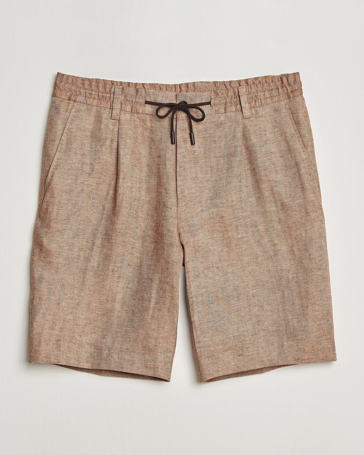 Herren | Shorts | BOSS CAMEL | Peet Linen Drawstring Shorts Medium Beige