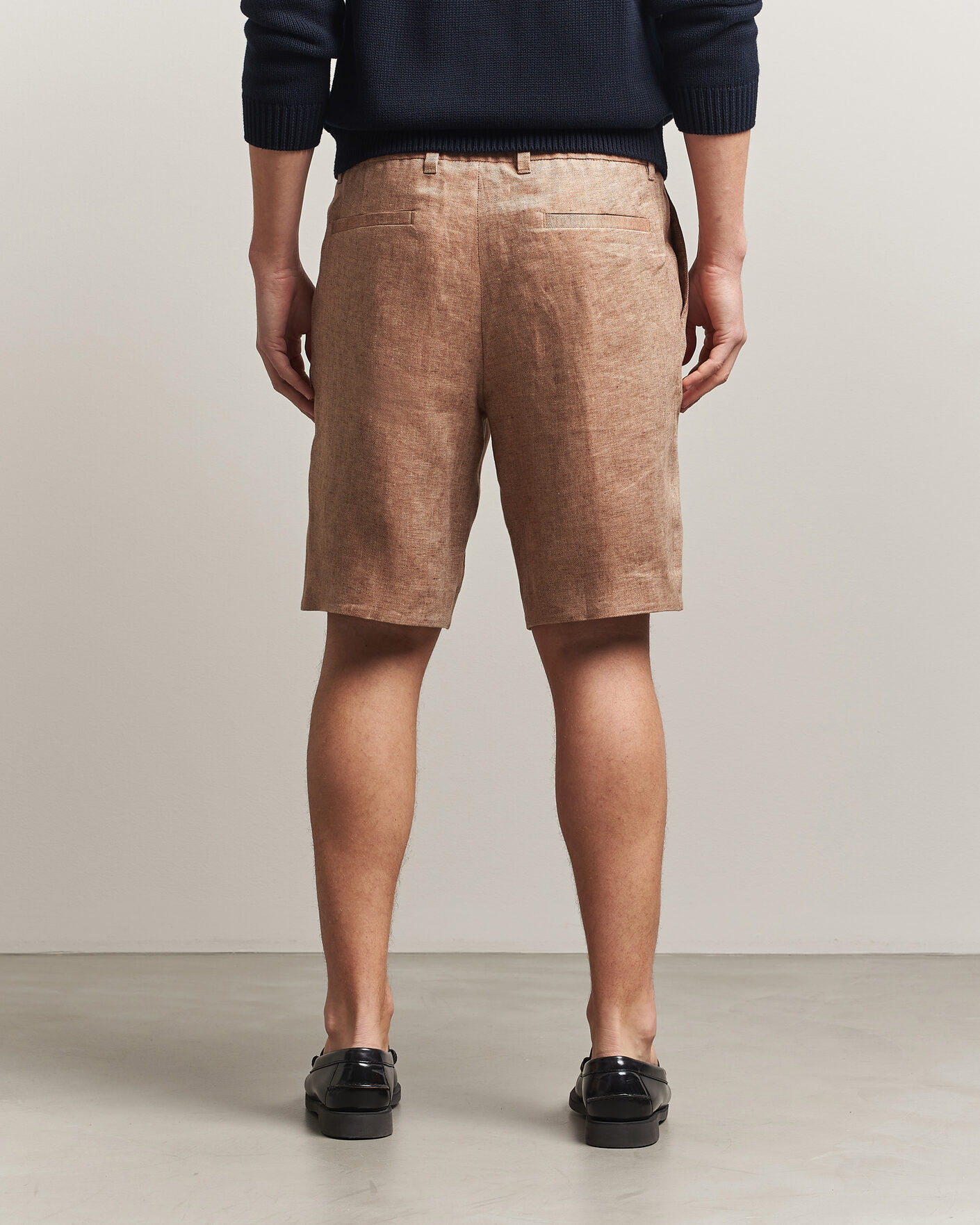 Herren | Shorts | BOSS CAMEL | Peet Linen Drawstring Shorts Medium Beige