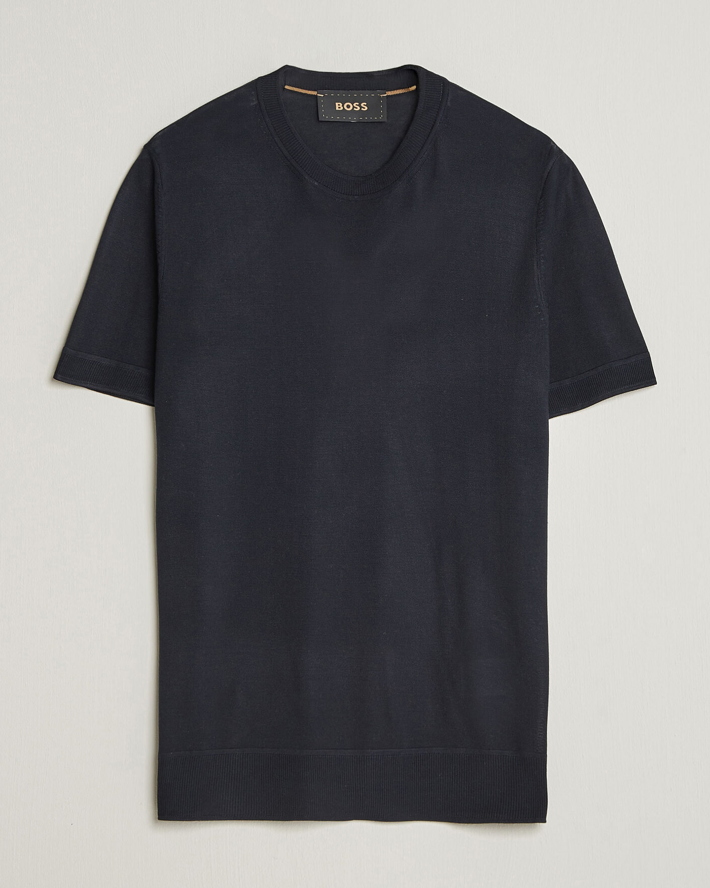 Herren | T-Shirts | BOSS CAMEL | Nottano Silk Knitted T-Shirt Dark Blue