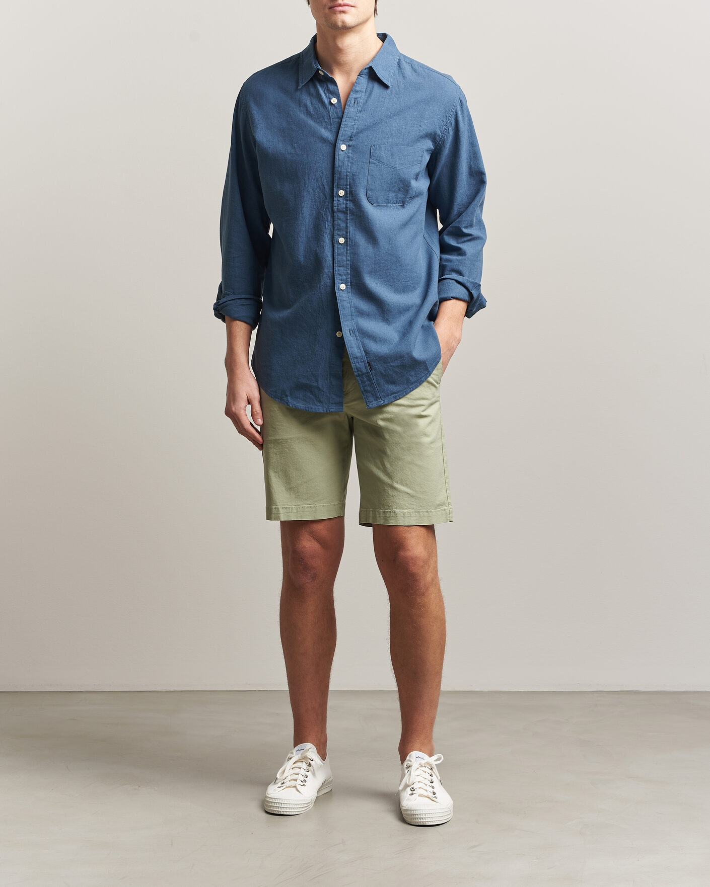 Herren | Shorts | Dockers | Slim Cotton/Linen Shorts Tea