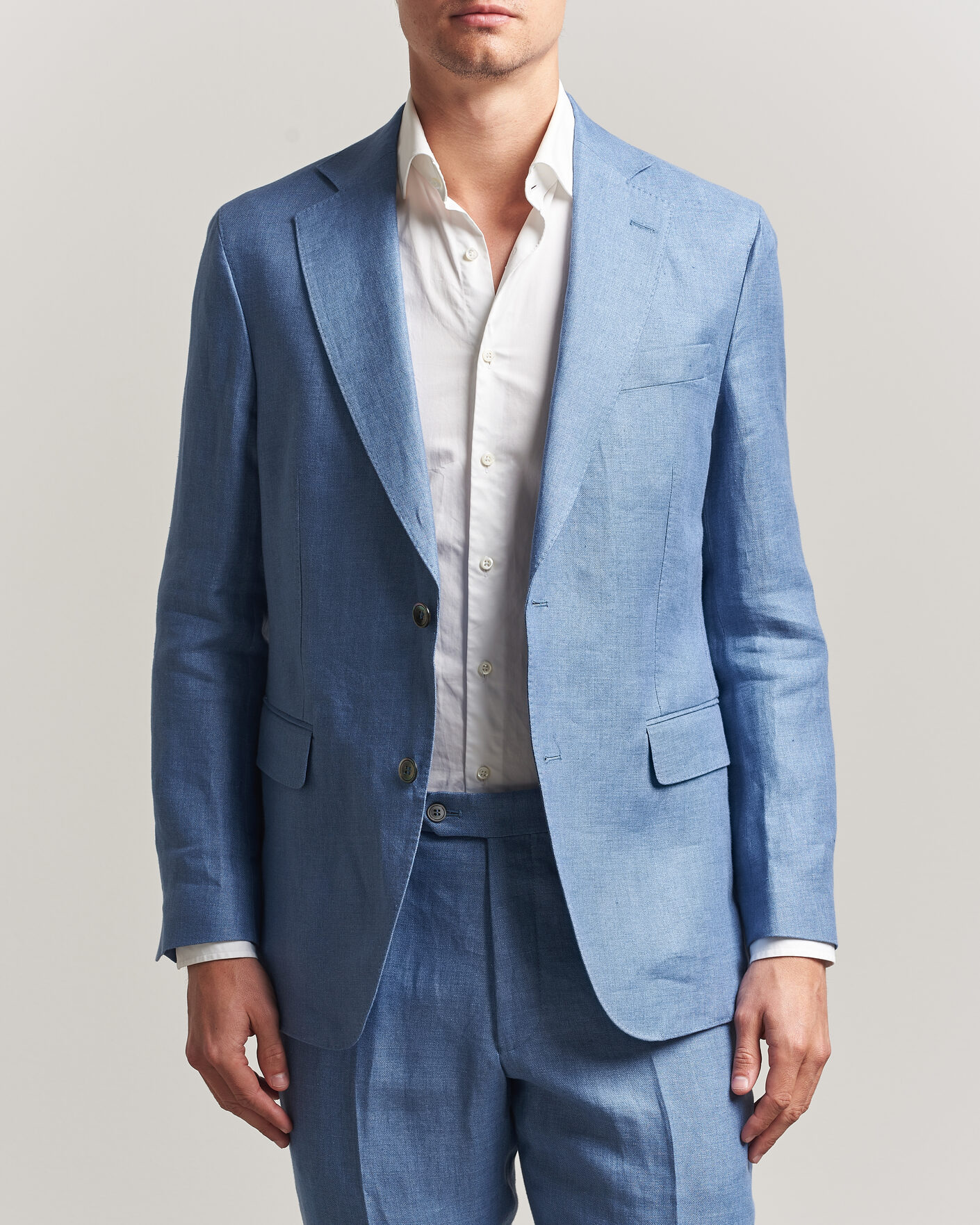 Herren | Sakkos | Oscar Jacobson | Ferry Soft Linen Blazer Light Blue