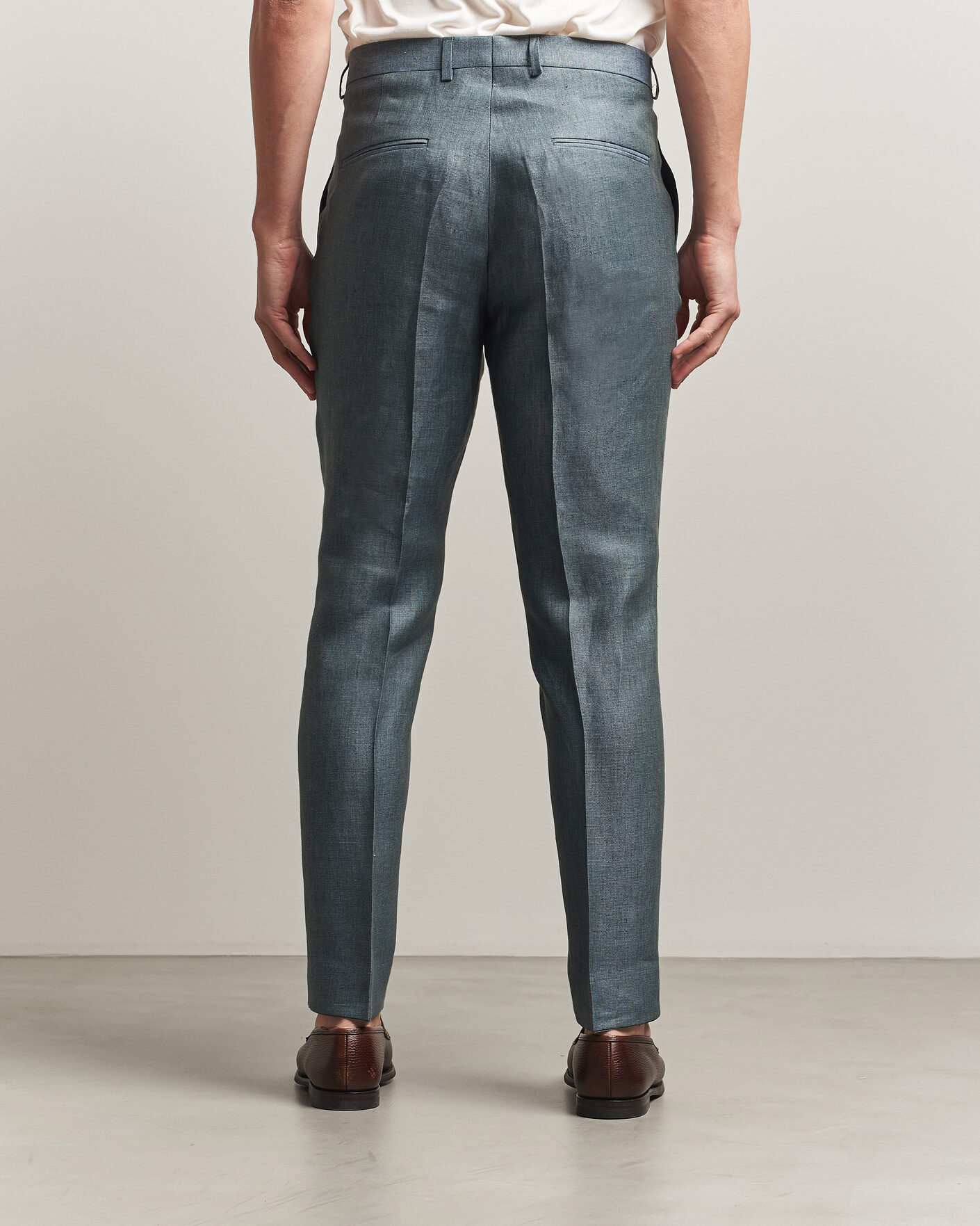 Herren | Hosen | Oscar Jacobson | Dandy Linen Trousers Green