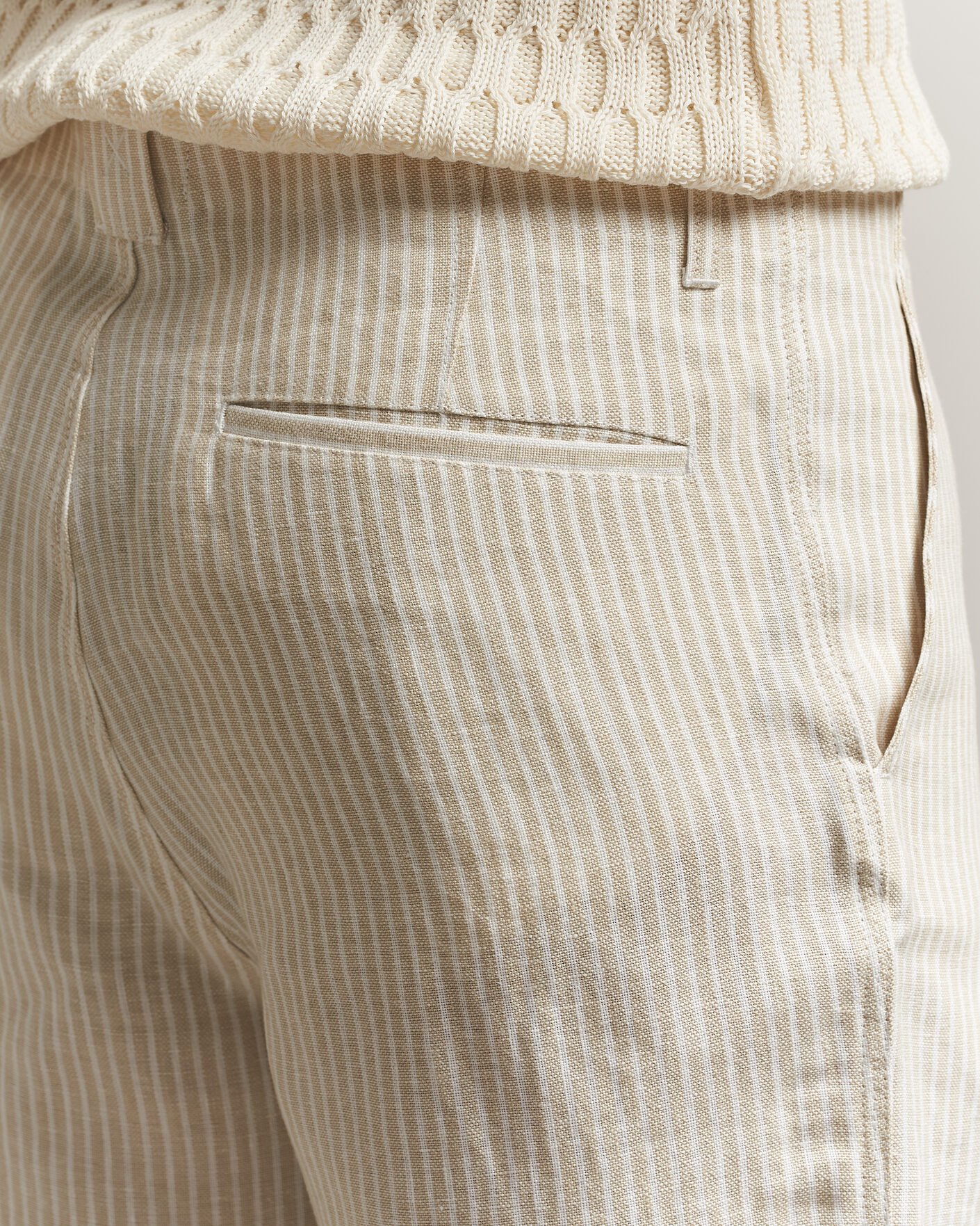 Herren | Hemden | Peregrine | Windsor Linen Shorts Beige Stripe