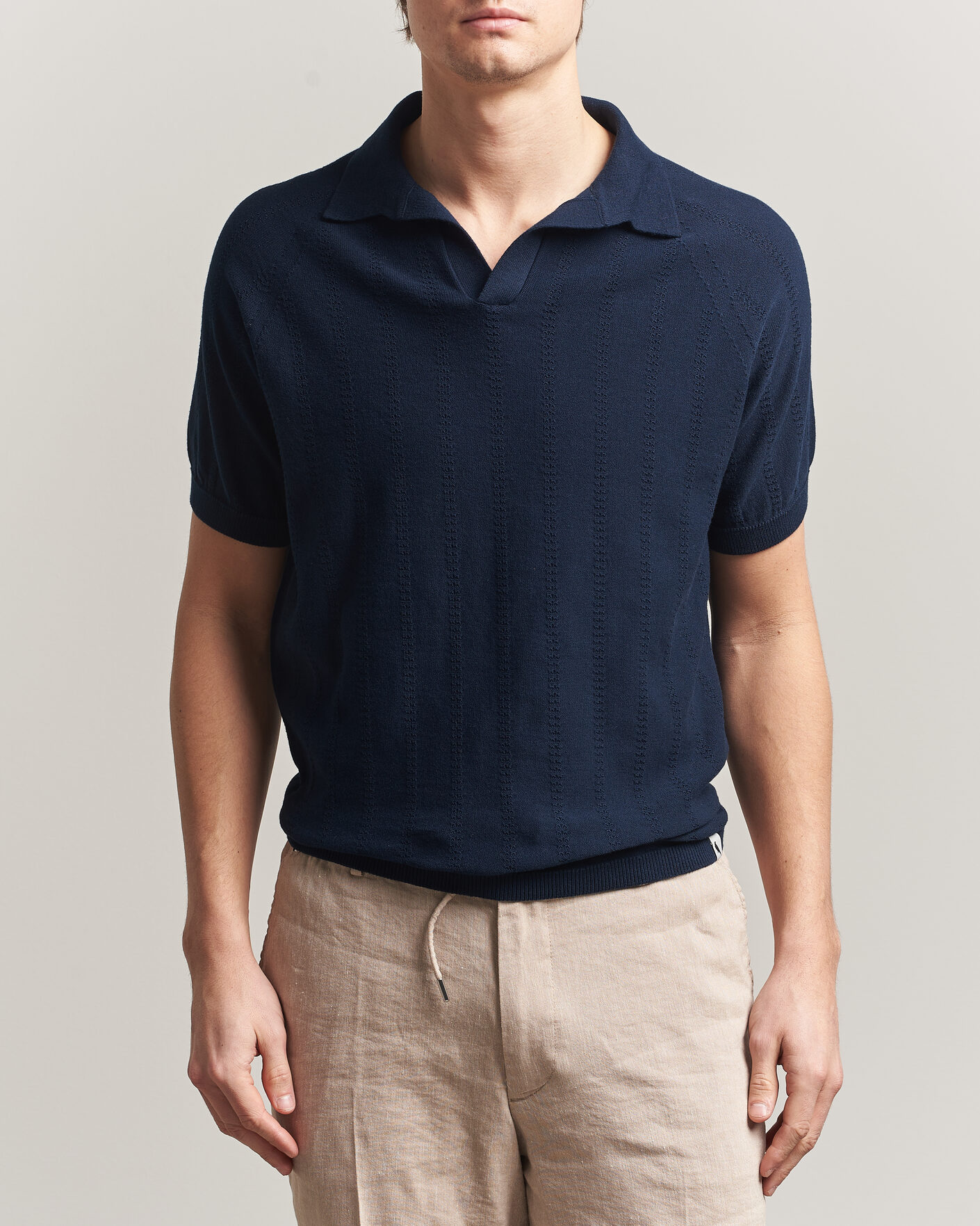 Herren | Poloshirts | Peregrine | Alma Cotton Structure Polo Navy