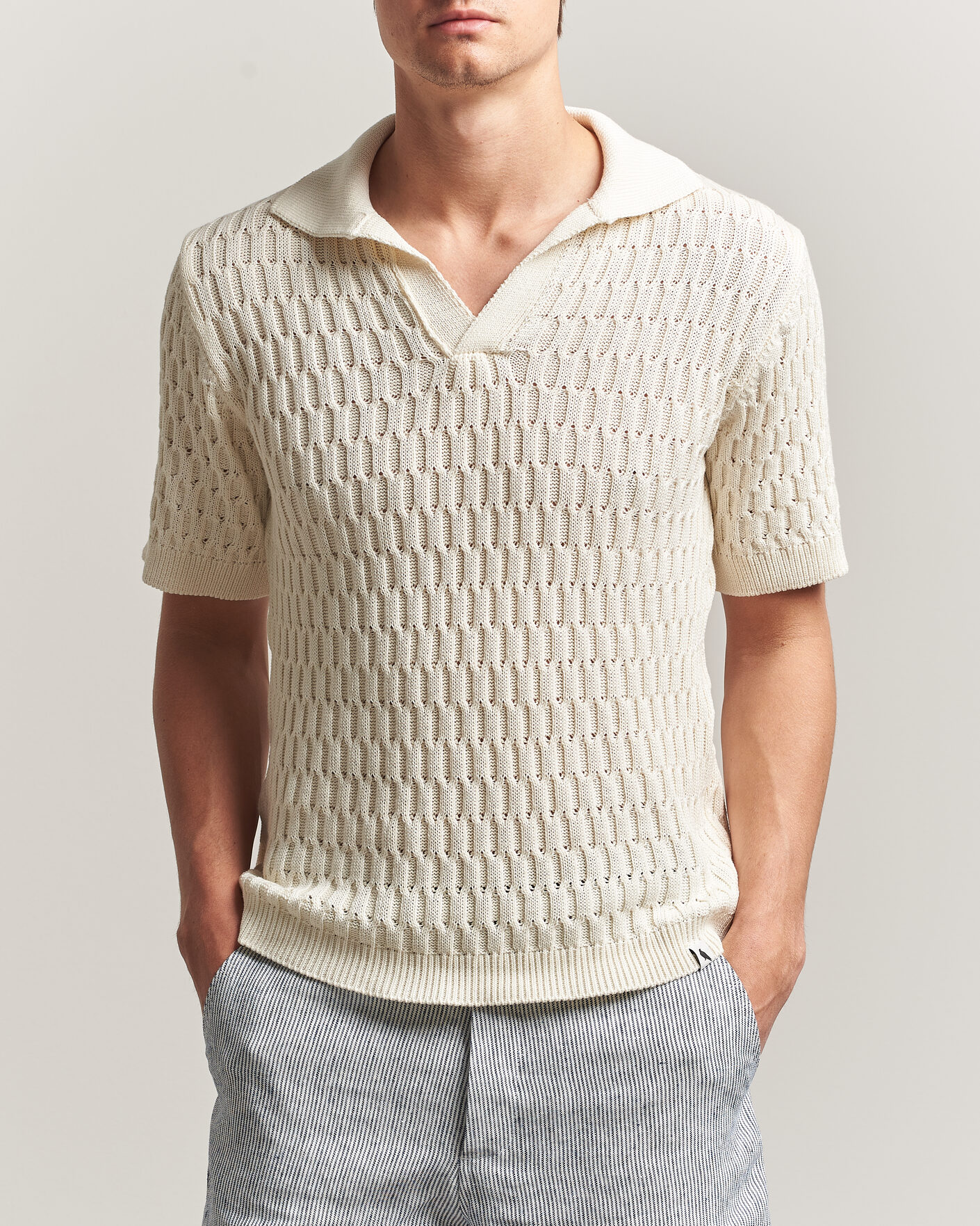 Herren | Poloshirts | Peregrine | Cove Knitted Cotton Polo Shirt White