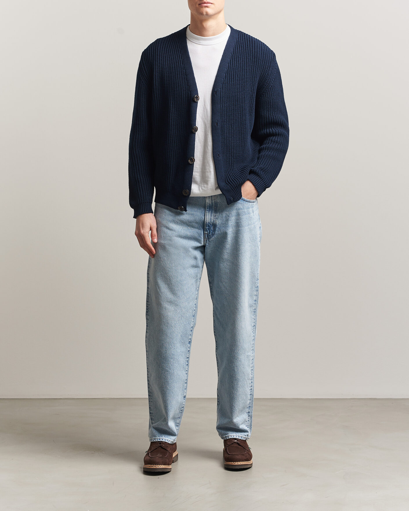 Herren | Pullover | Peregrine | River Cotton Cardigan Navy