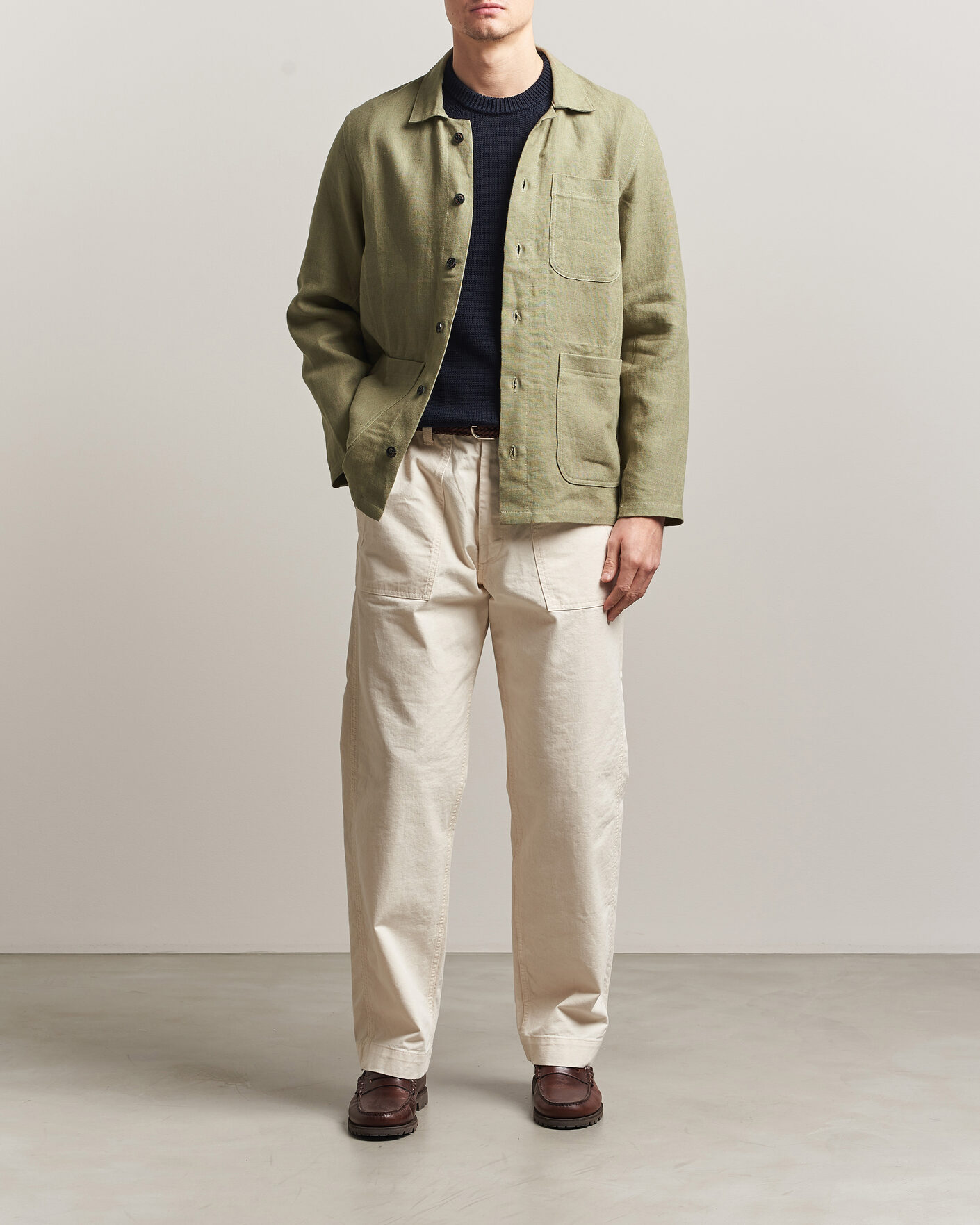 Herren | Hemden | Peregrine | Windsor Linen Shacket Khaki
