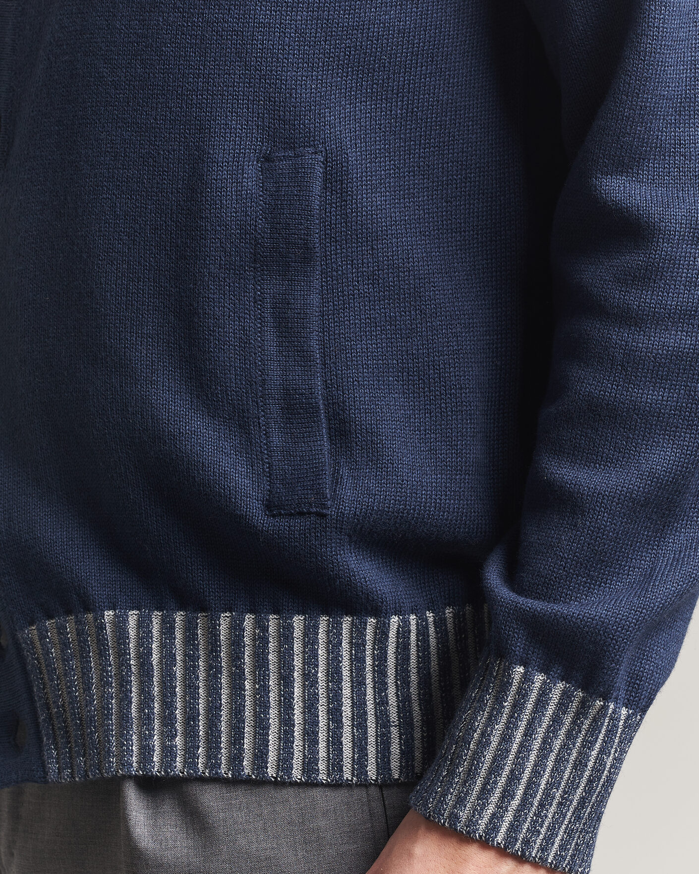 Herren | Pullover | Morgano | Cotton/Cashmere Knitted Cardigan Navy
